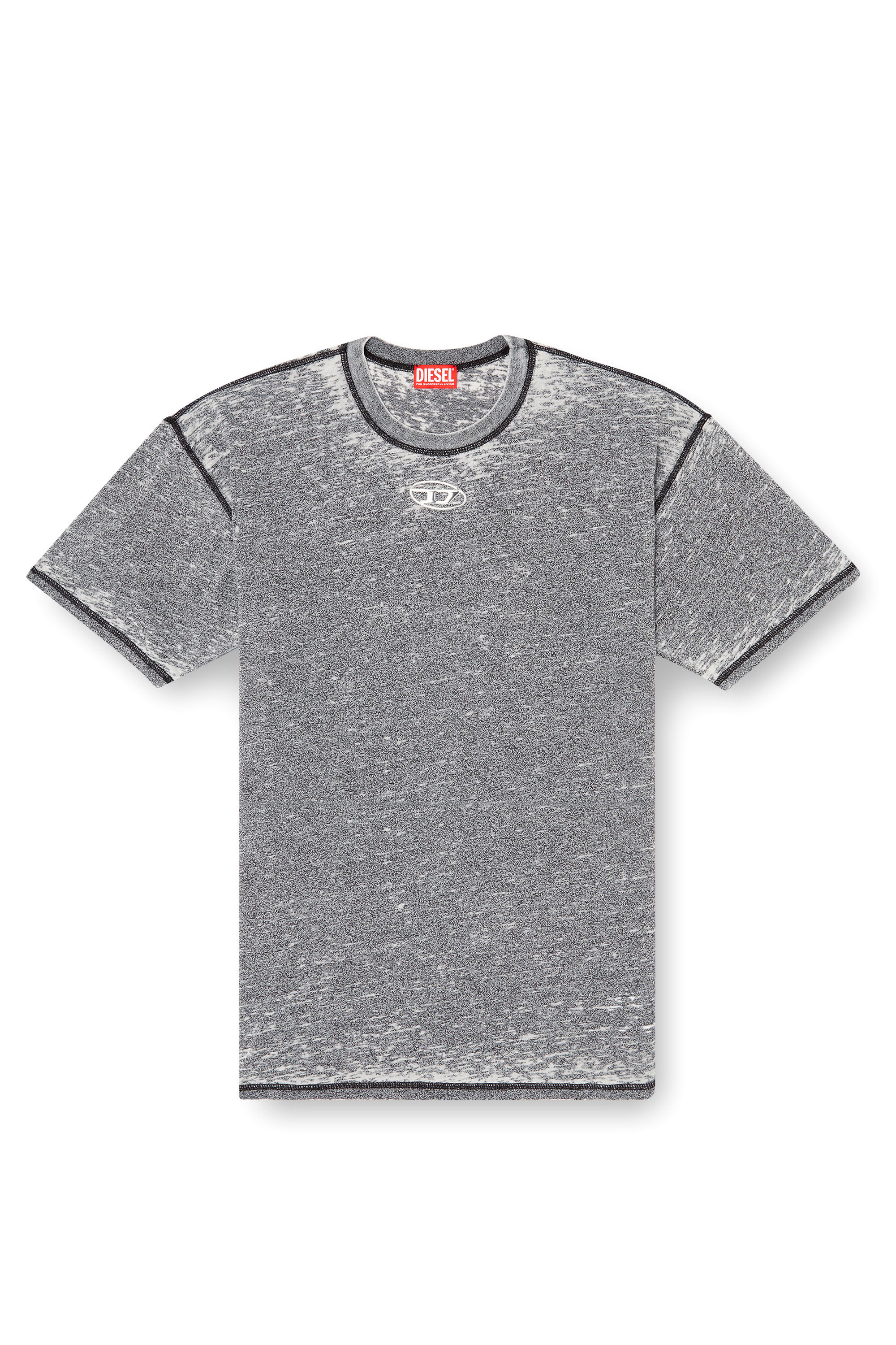 Diesel - T-BOXT-PAK, Male's Burnout T-shirt with metal-look logo in Grey - 2