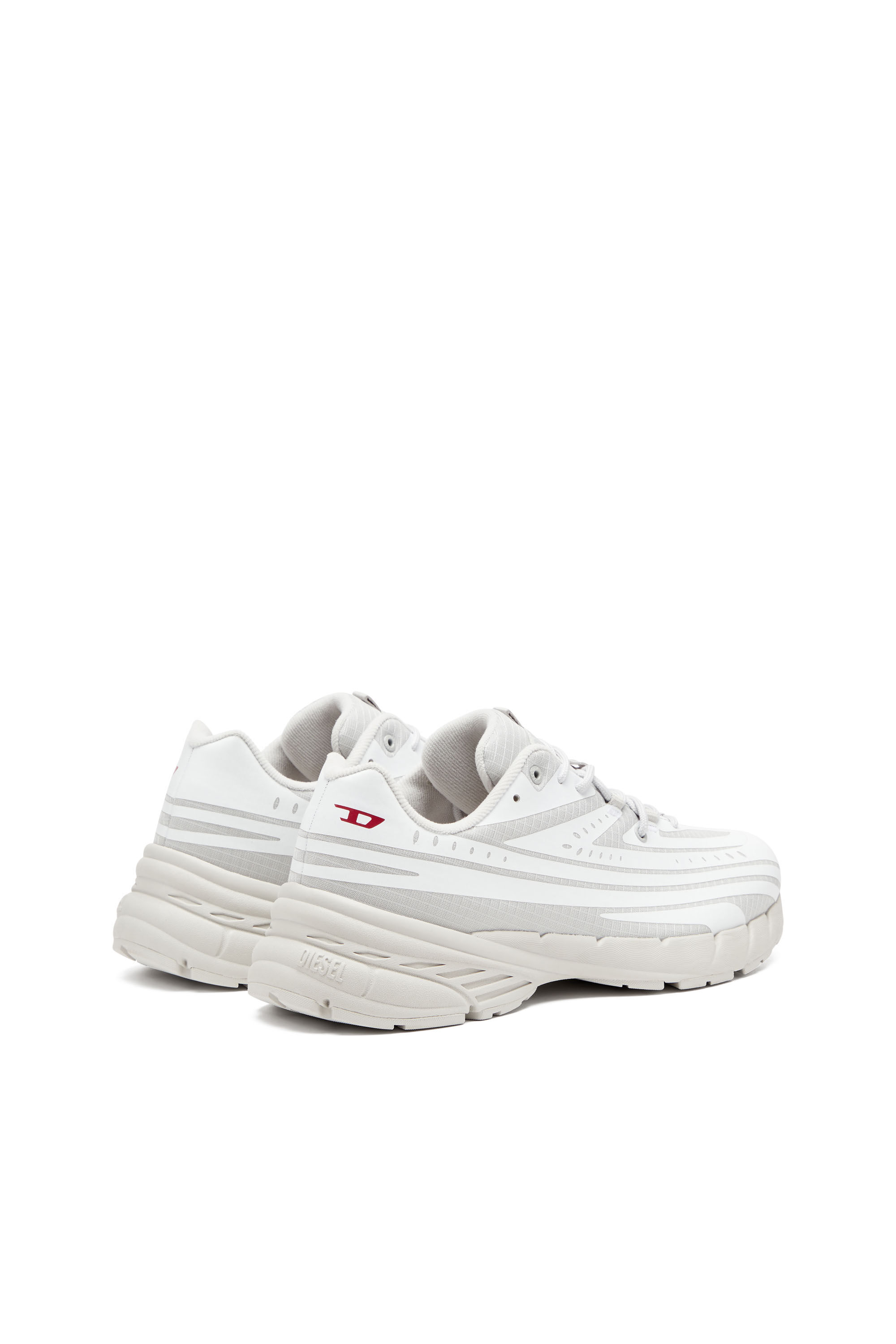 Diesel - D-AIRSPEED LOW, Male's D-Airspeed Low-Striped sneakers in coated ripstop in White/Grey - 3