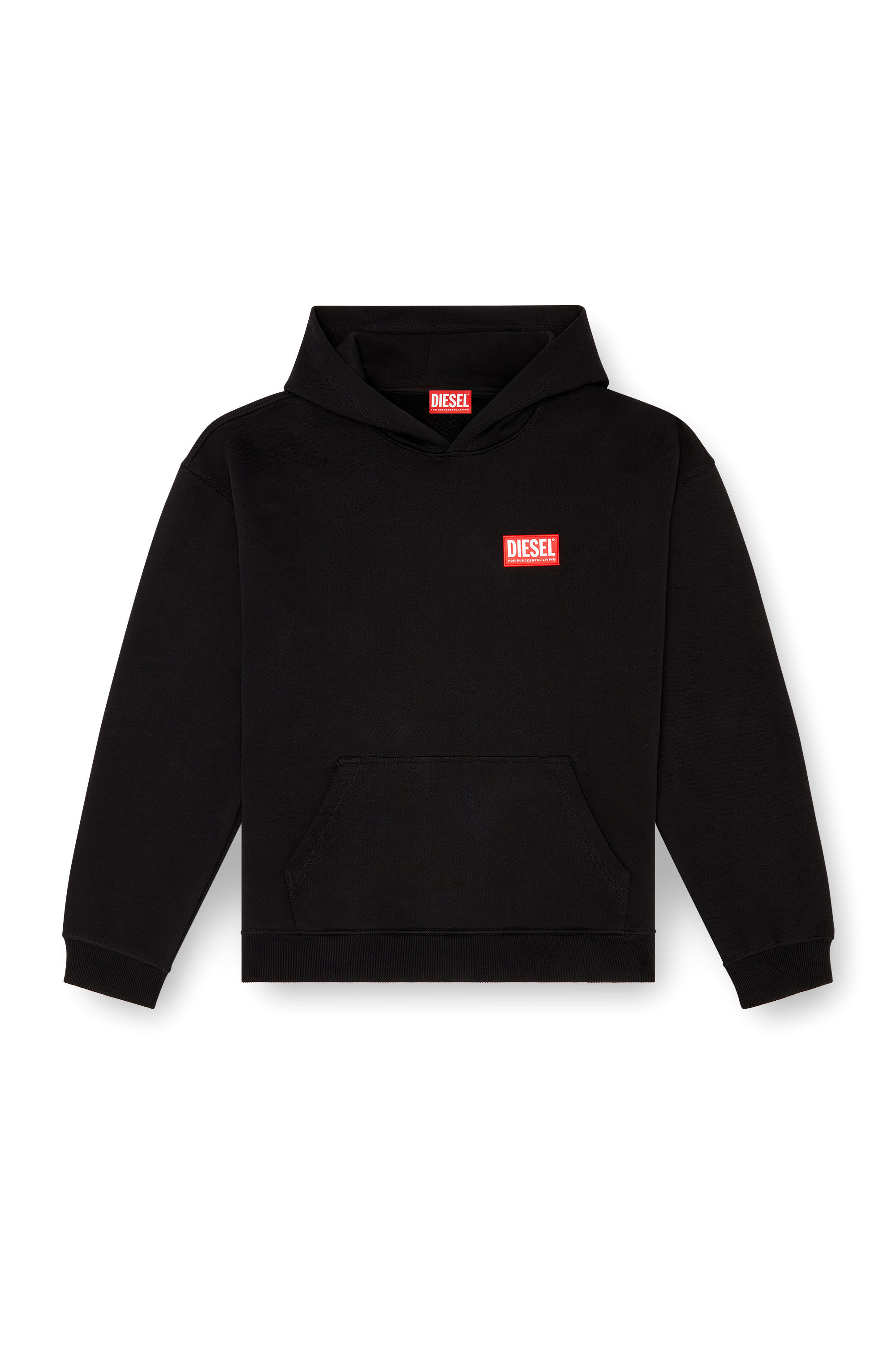 Diesel - S-BOXT-HOOD-LAB, Male's Hoodie with Diesel label in Black - 2