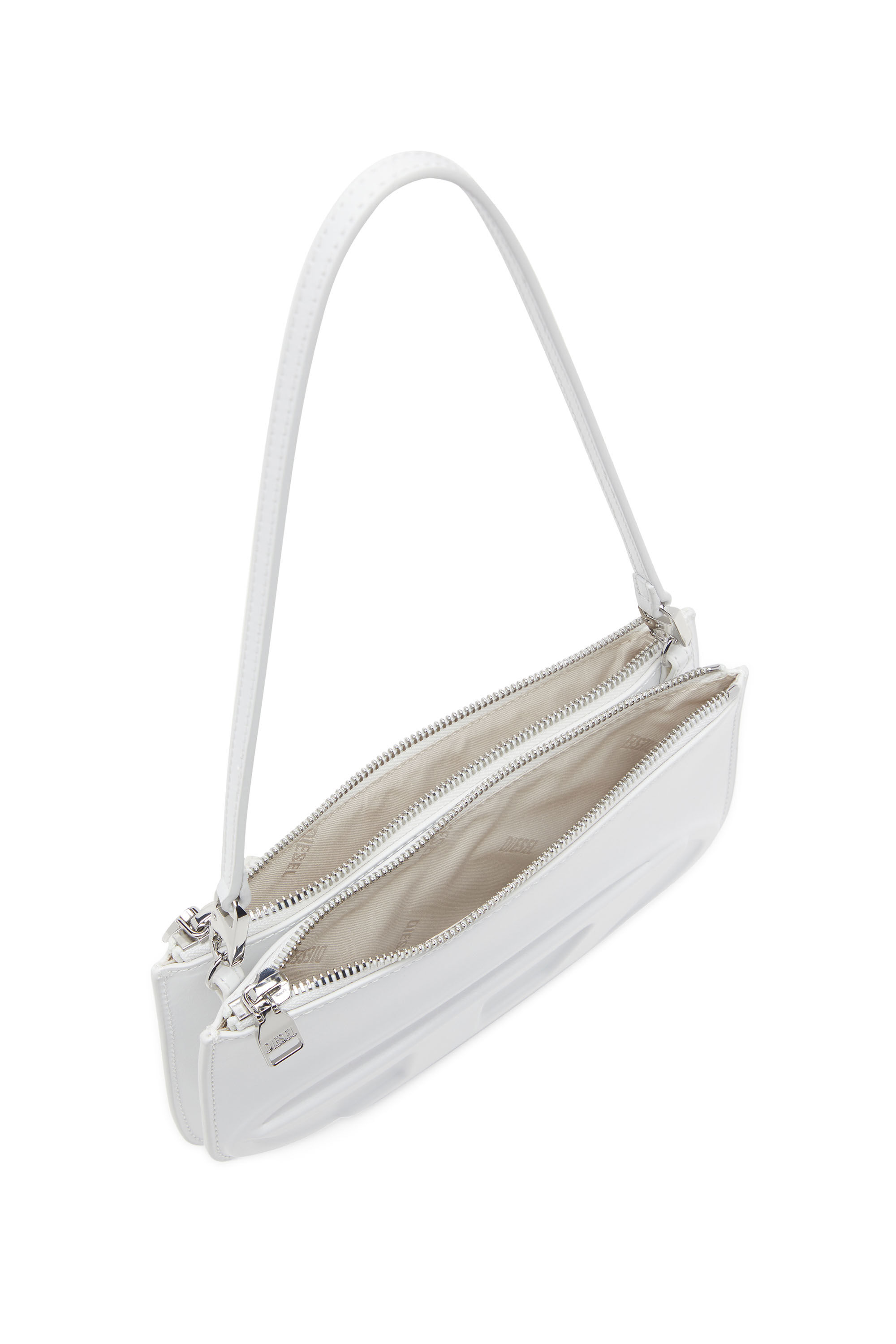 Diesel - 1DR TWIN, Female's 1DR Twin-Double-pouch shoulder bag in printed leather in White - 2