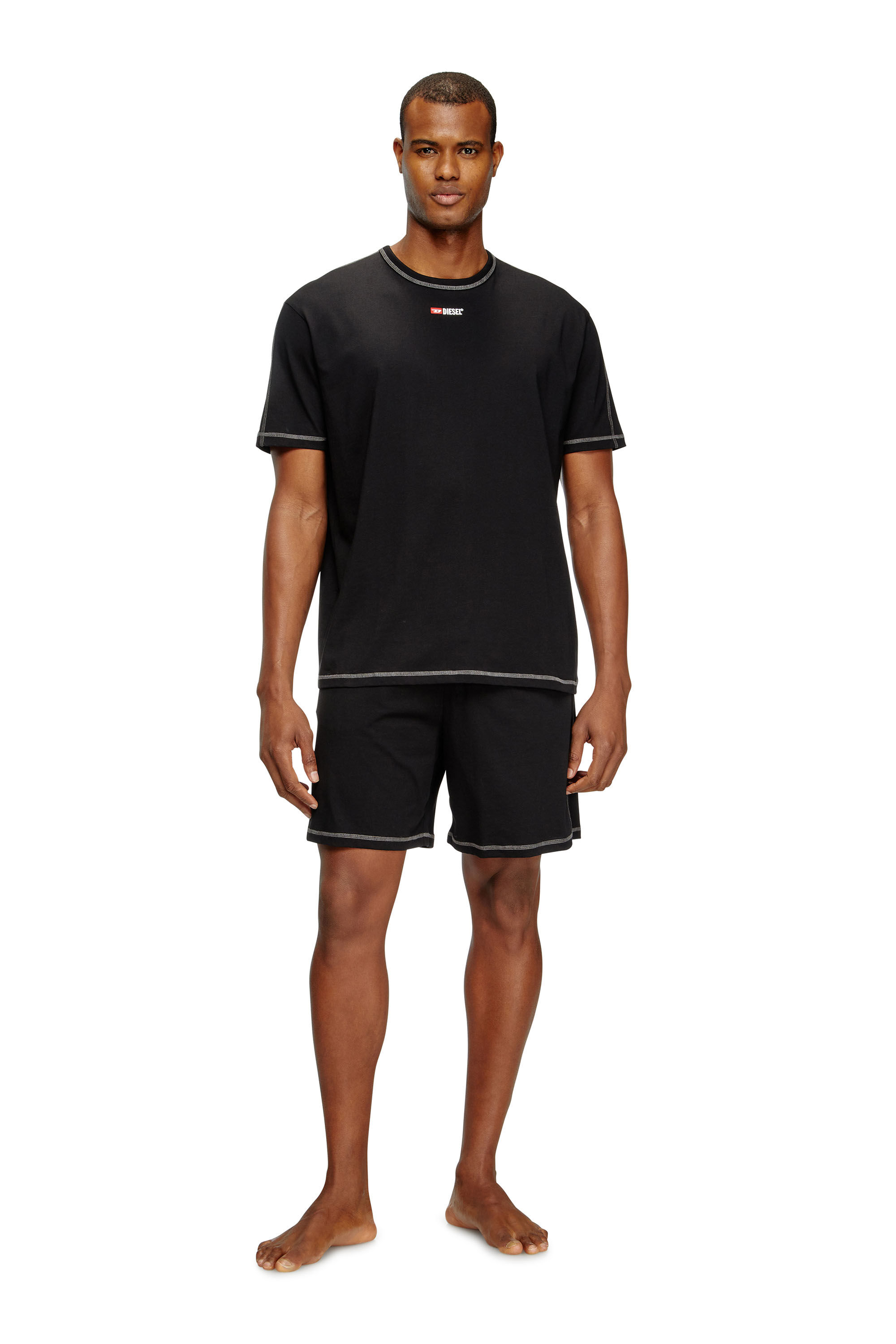 Diesel - SET-ADAM-D-CORE, Pyjama court en jersey de coton Homme in Noir - 3
