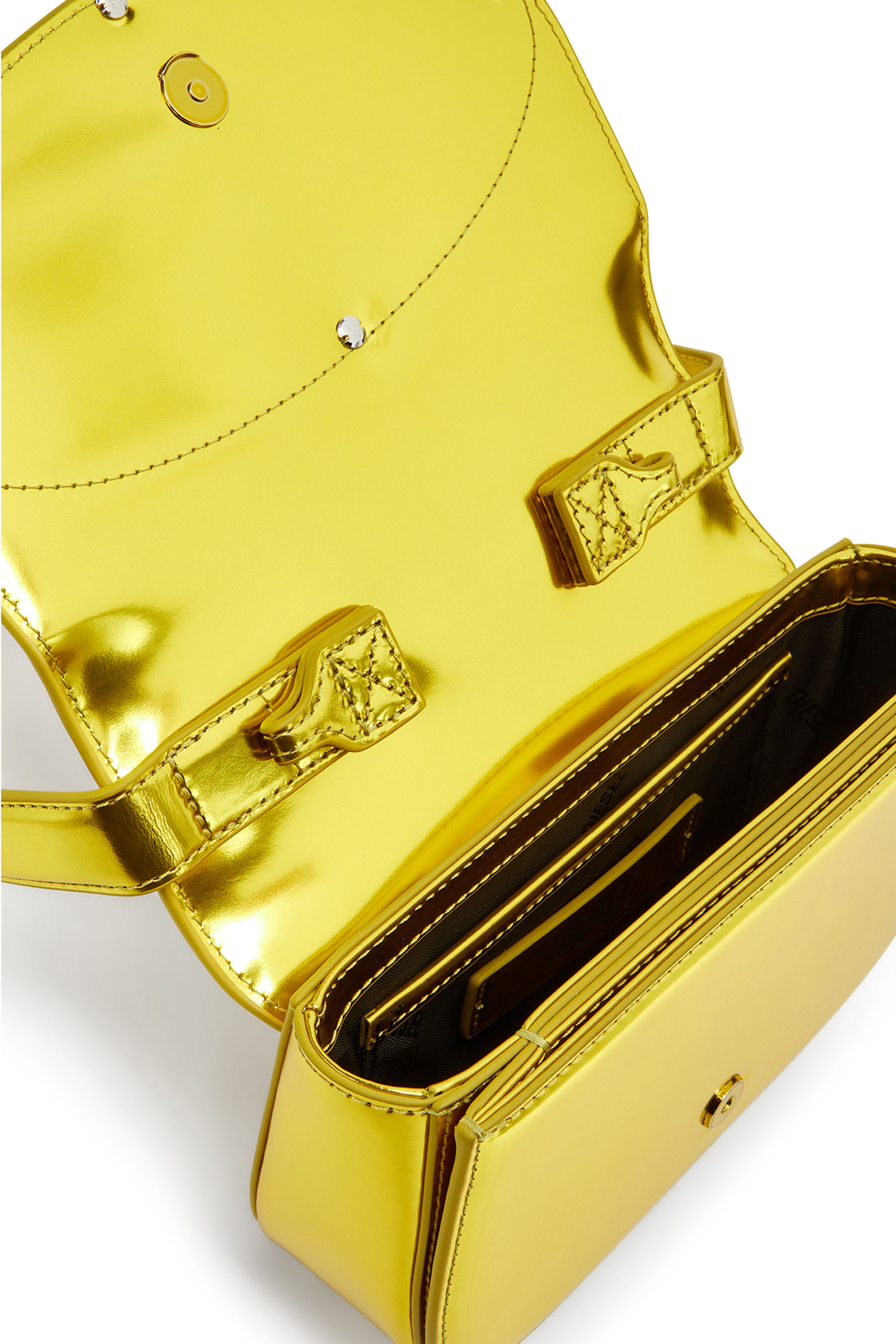 Diesel - 1DR, Female's 1DR-Iconic shoulder bag in mirrored leather in Yellow - 2