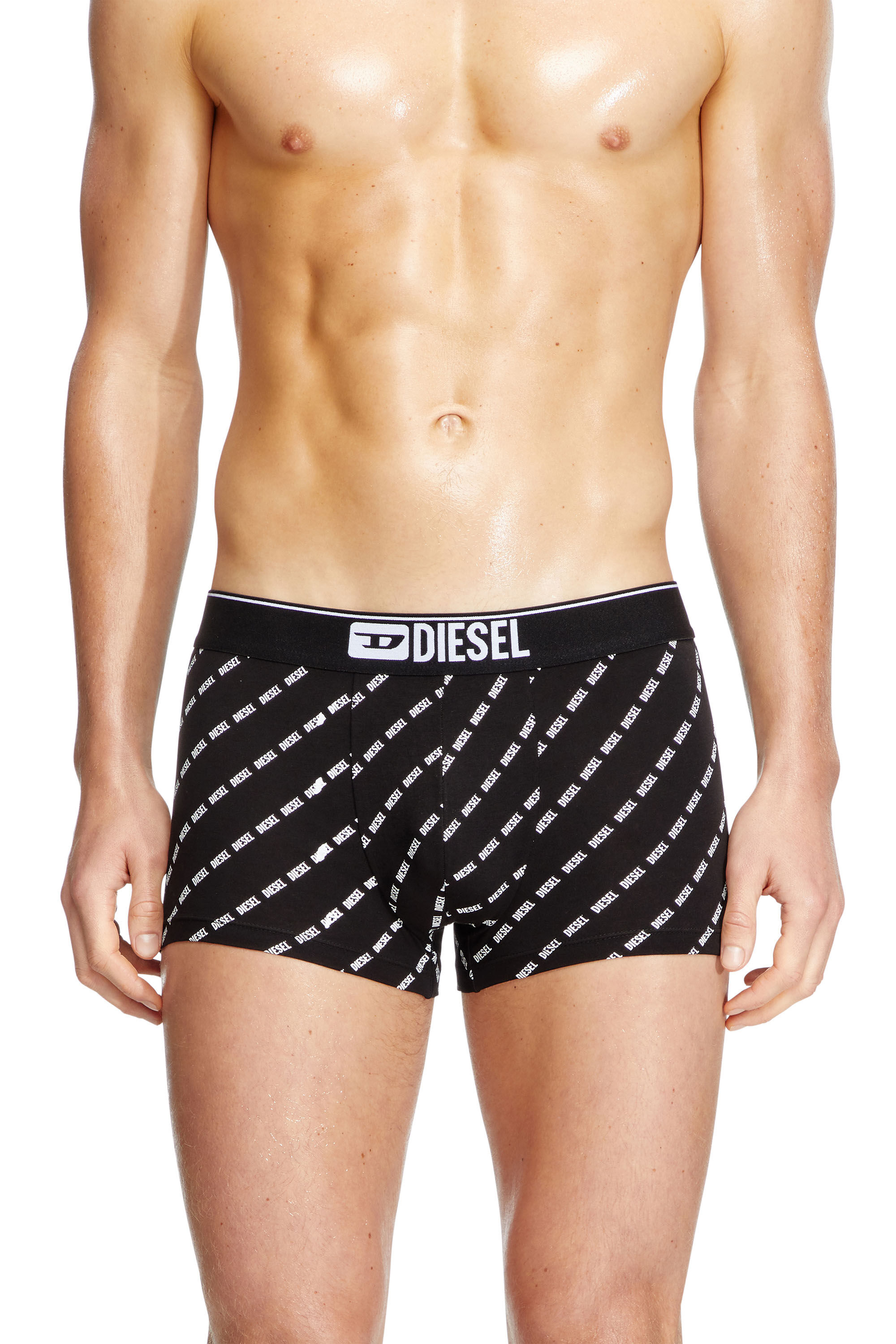 Diesel - DAMIEN-THREEPACK, Lot de trois boxers à logo en diagonale Homme in Noir - 1