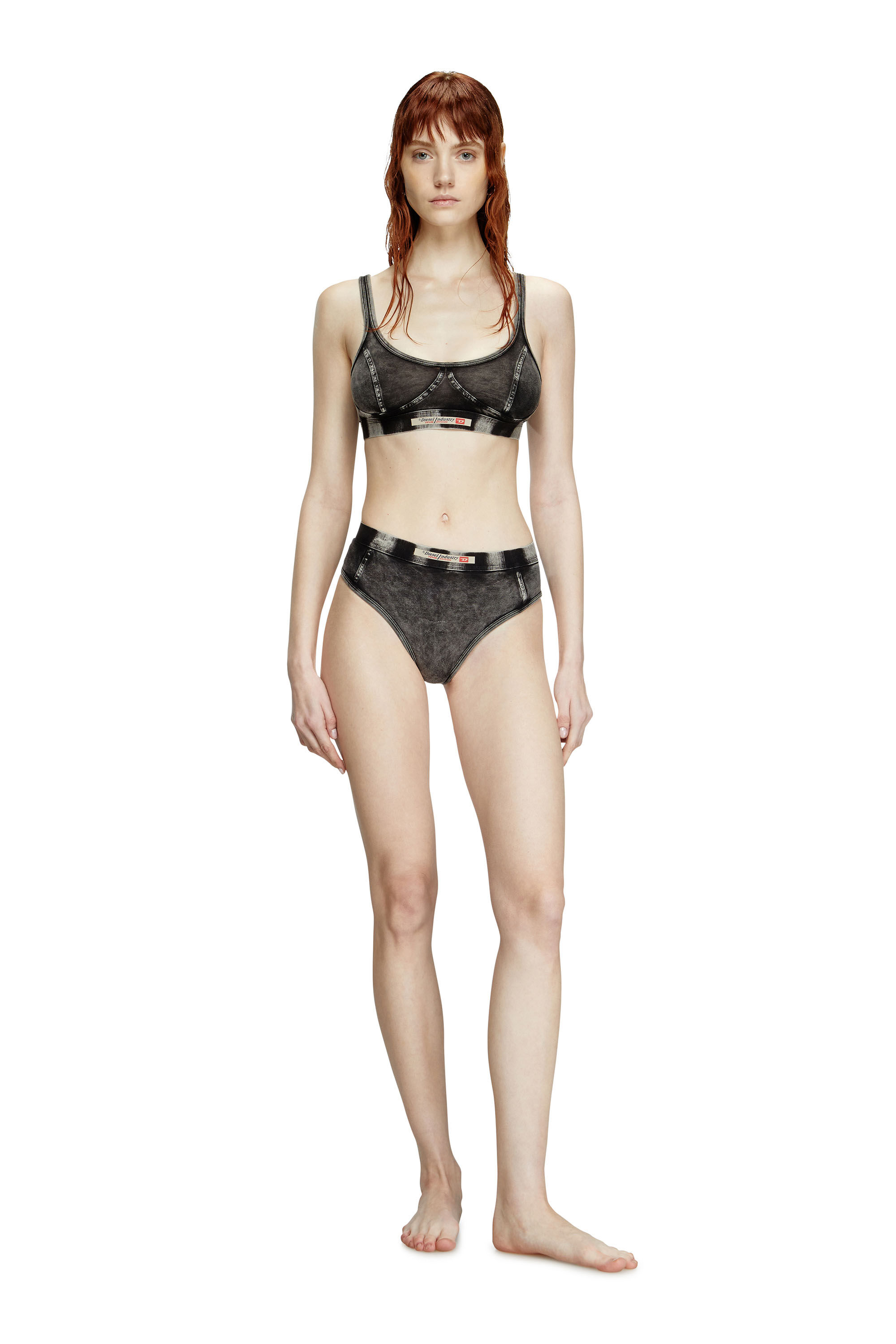 Diesel - HIPSTER-DNM, Female's Hipster briefs in denim-effect jersey in Black - 2