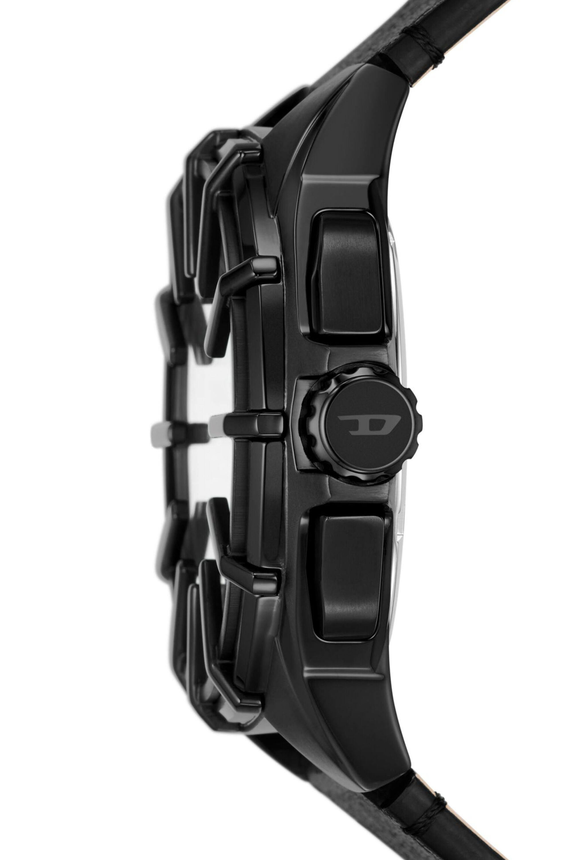Diesel - DZ4658, Male's Framed black leather watch in Black - 3