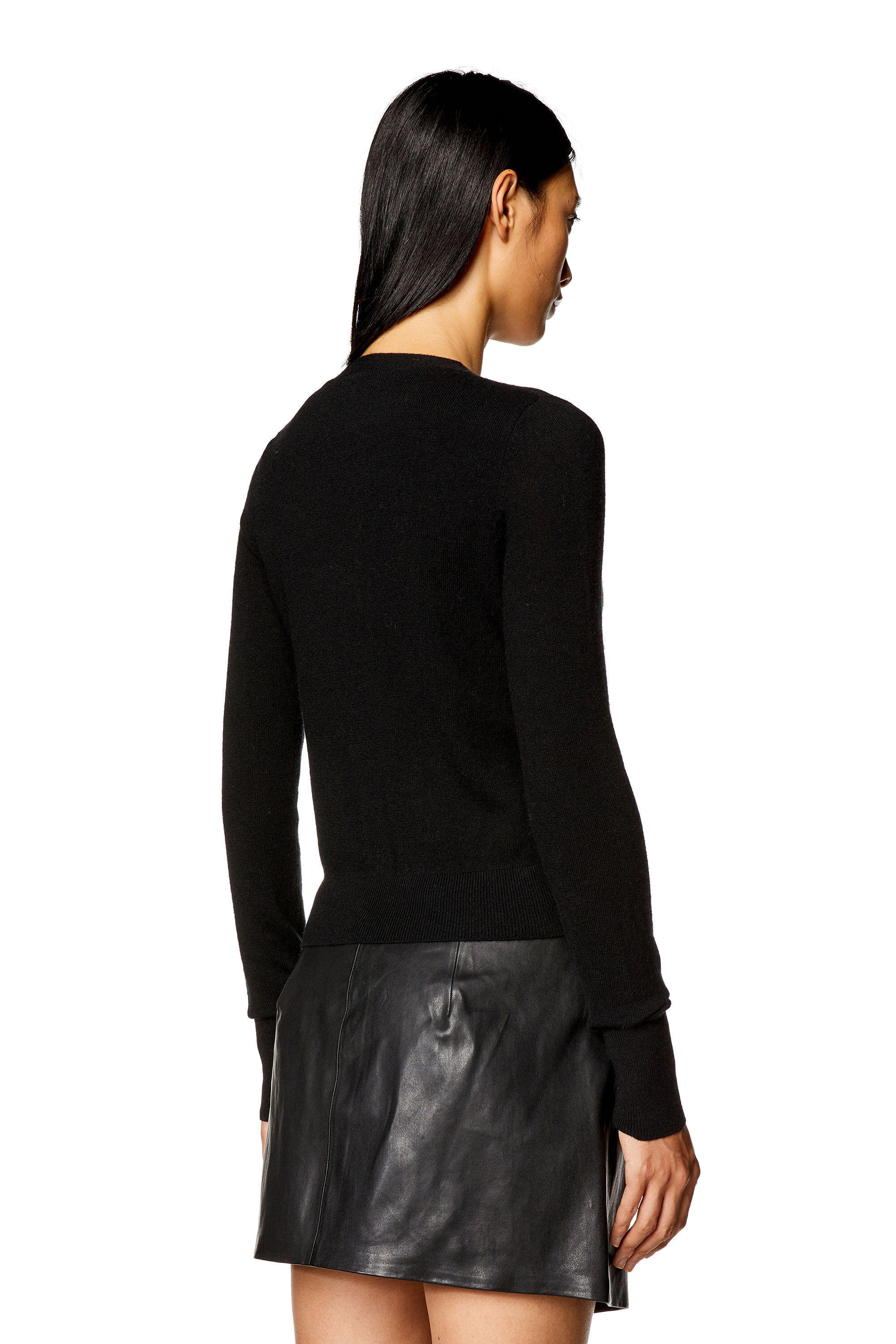 Diesel - M-ARTE, Cardigan en laine et cachemire Femme in Noir - 4