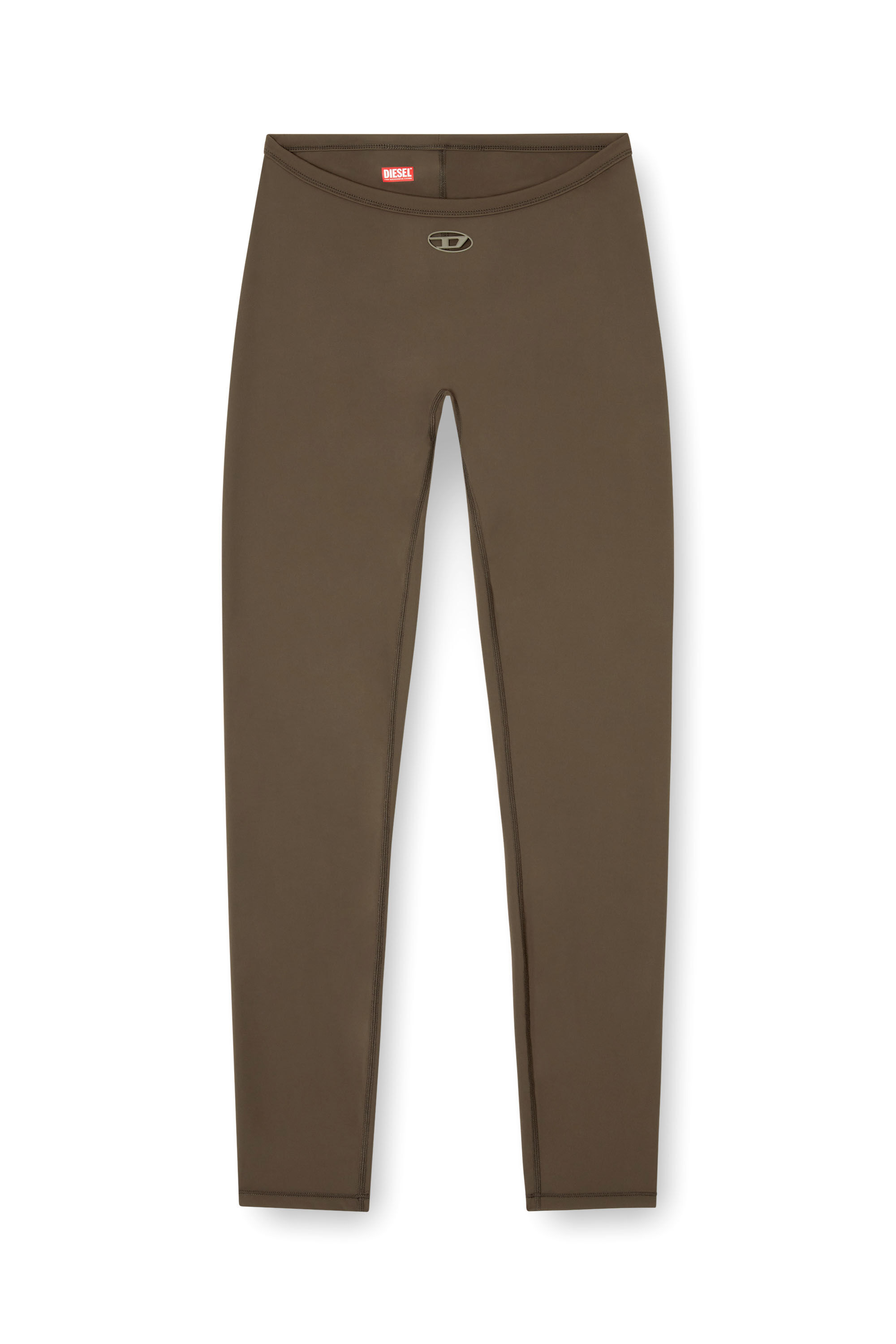 Diesel - MINA-UTLT, Legging en nylon stretch Femme in Marron - 4