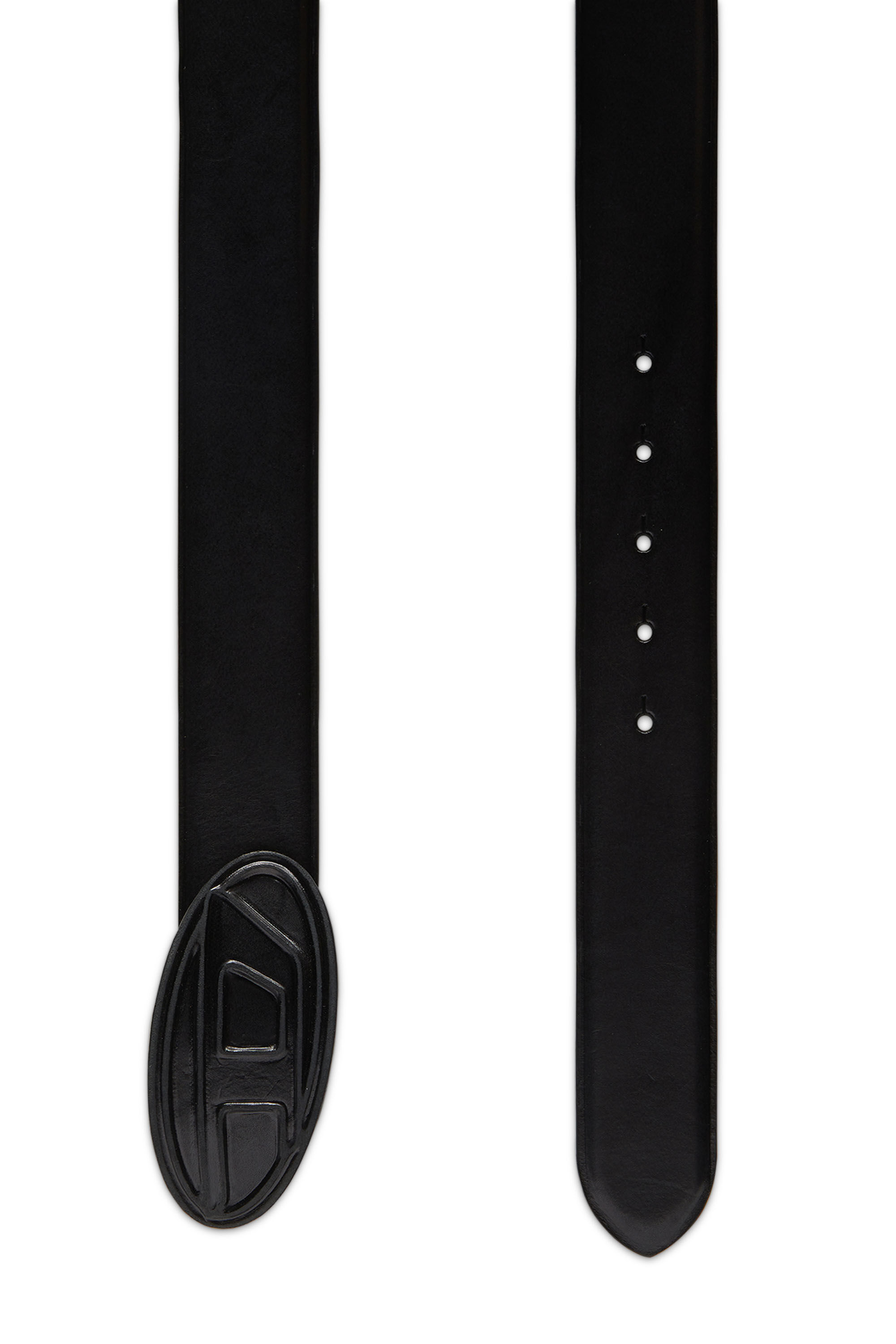 Diesel - B-1DR SCRATCH, Male's 4cm Leather belt with leather-covered buckle in Black - 2