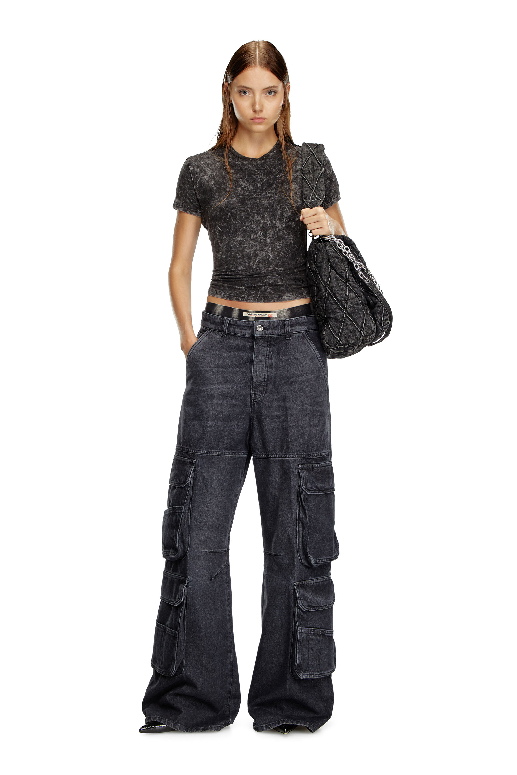 Diesel - Relaxed Jeans 1996 D-Sire 0HLAA Femme, Noir/Gris foncé - Image 2