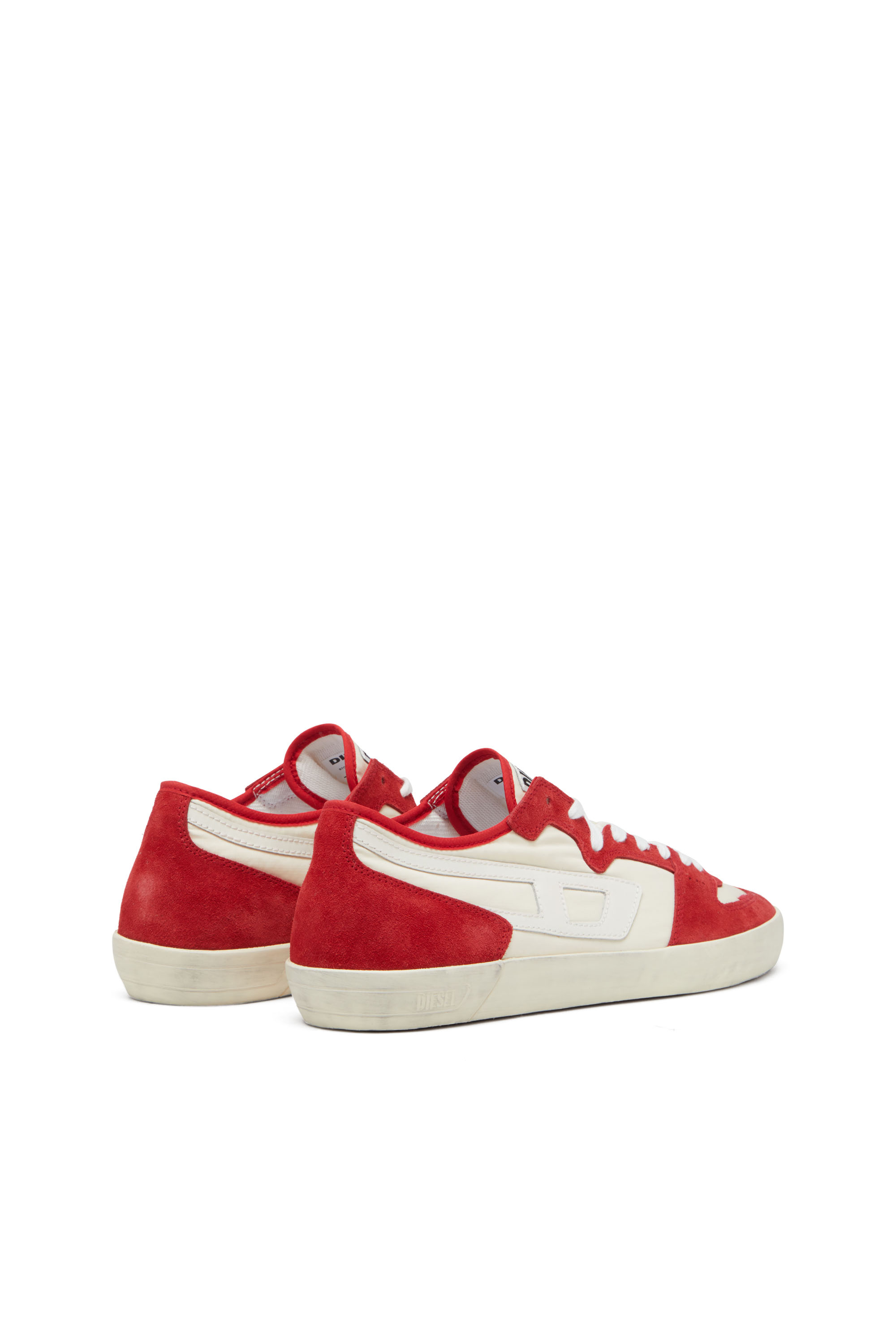 Diesel - S-LEROJI D-1 LOW, Male's S-Leroji D-Sneakers in padded ripstop and suede in Red/White - 3