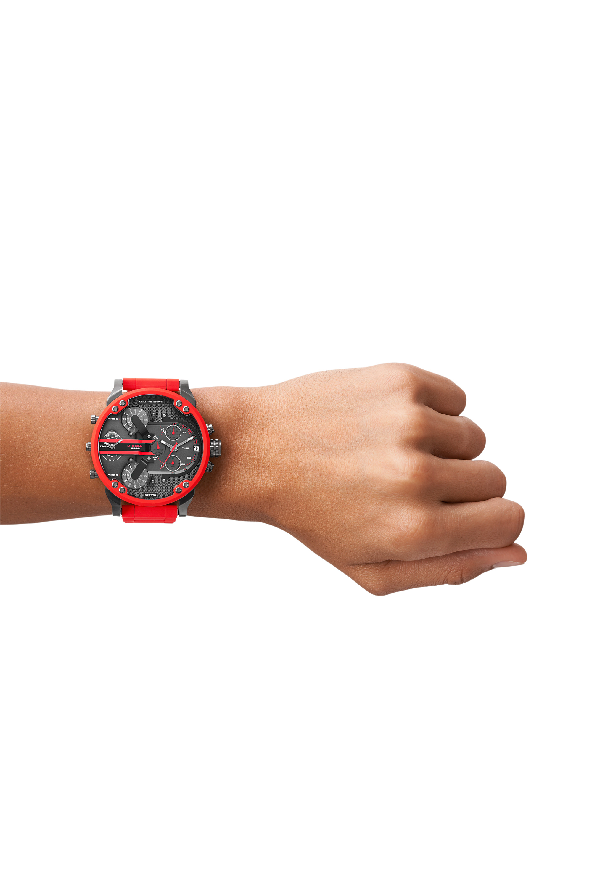 Diesel - DZ7370, Male's Mr. Daddy 2.0 red metal watch, 55 mm in Red - 3