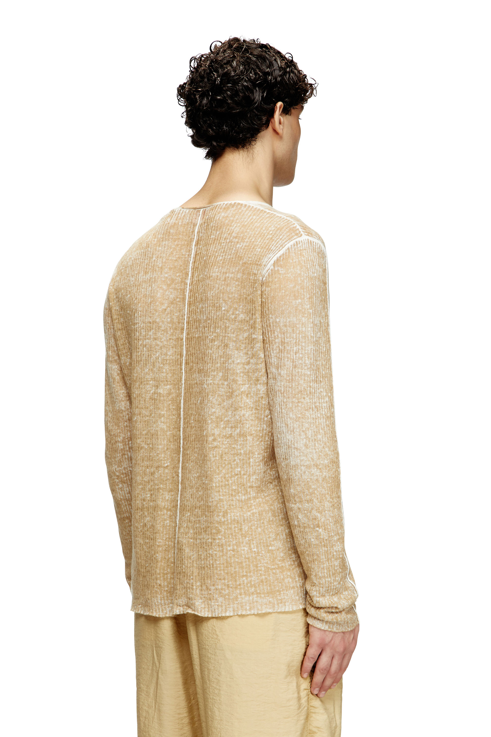 Diesel - K-ROBBEL, Pull à imprimé intérieur avec détail contrasté Homme in Beige - 2