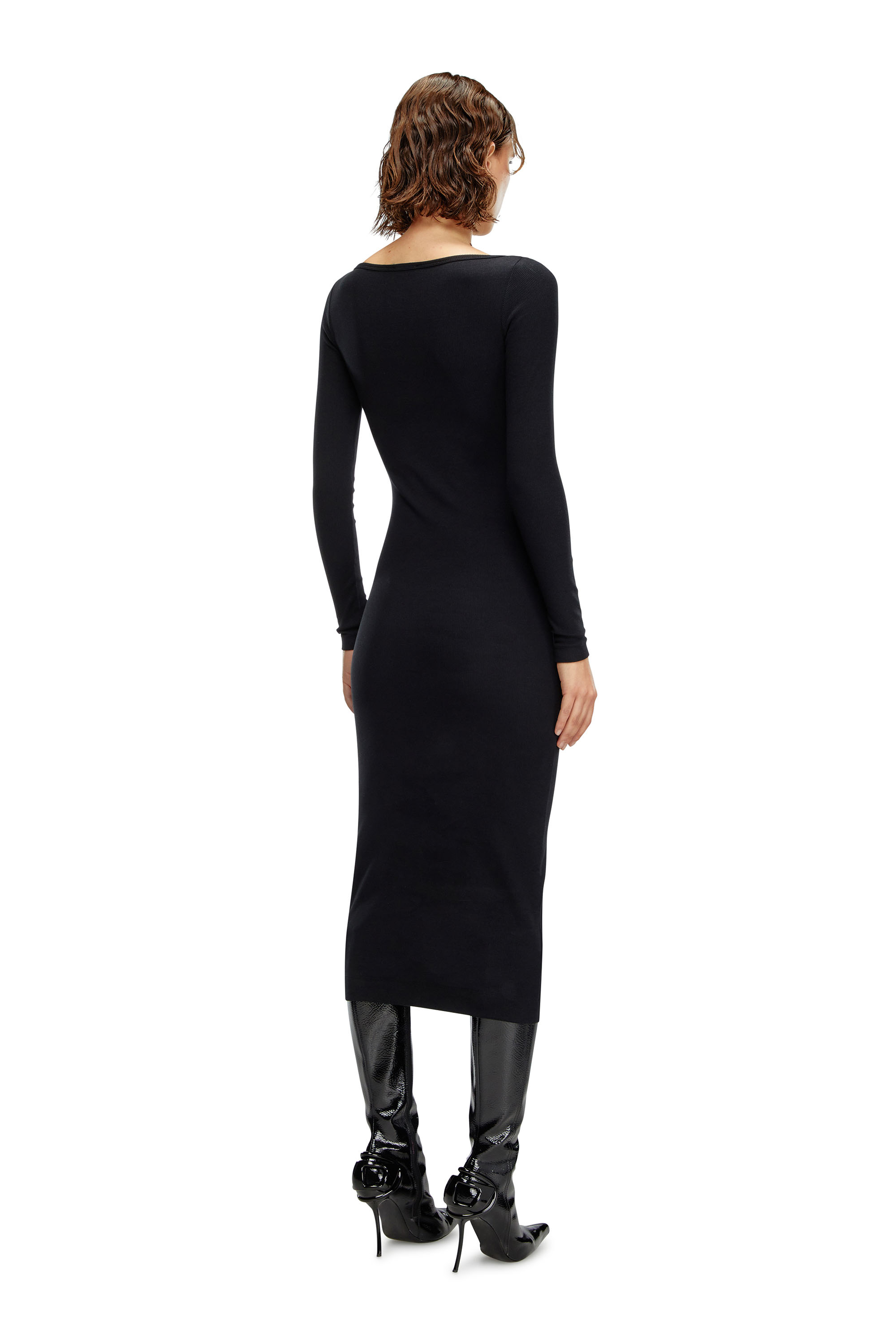 Diesel - D-BALLET-D, Female's Scoop-neck midi dress in Black - 3