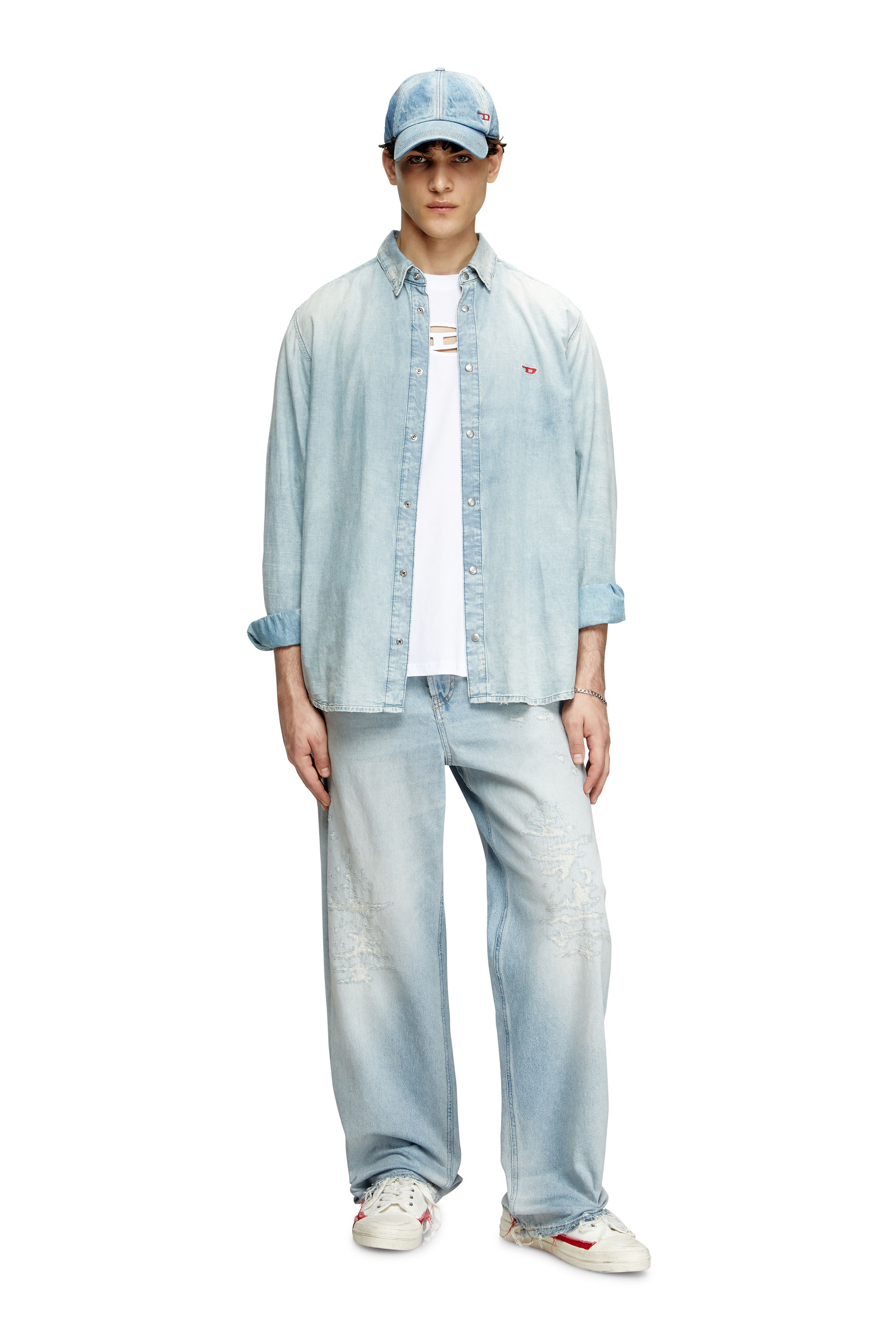 Diesel - T-BOXT-OD, T-shirt avec Oval D brodé Mixte in Blanc - 2