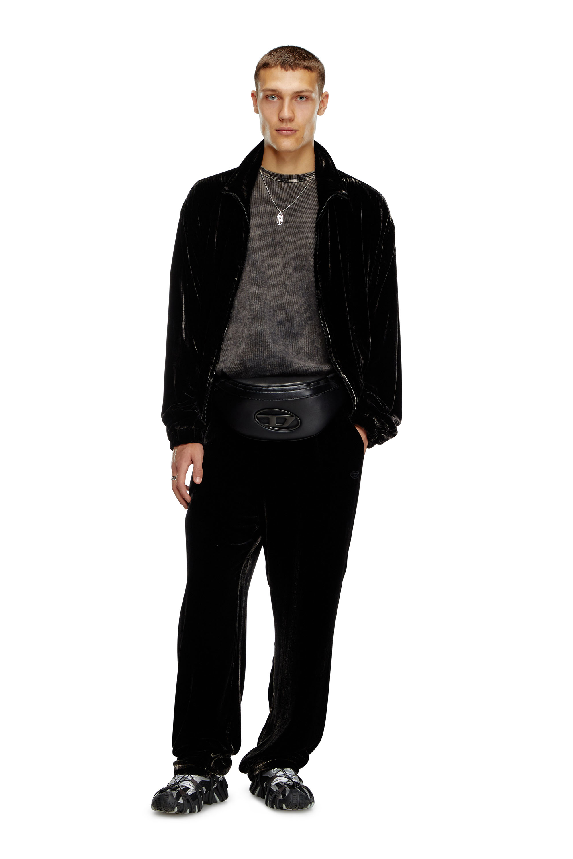 Diesel - HOLI-D BELT BAG M, Holi-D-Sac banane en PU et néoprène Homme in Noir - 2