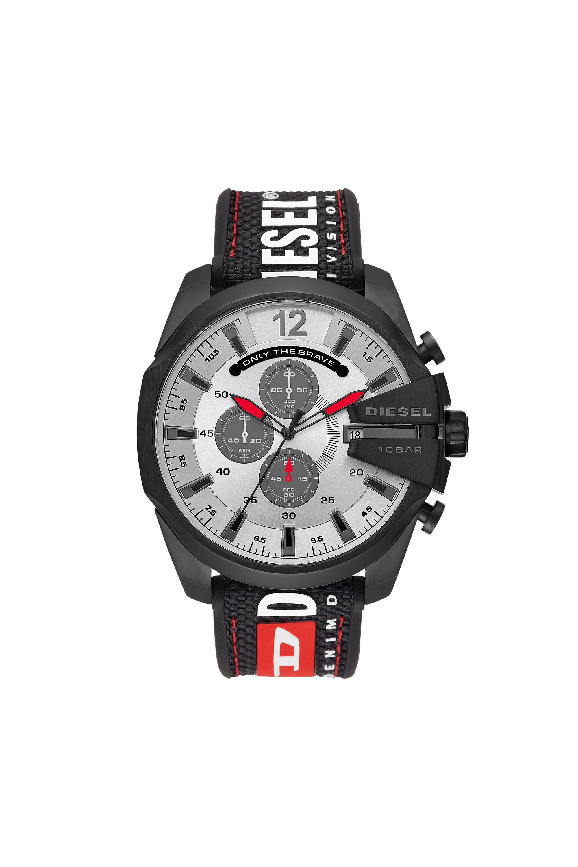 Diesel - DZ4512, Male's Mega Chief chronograph black nylon watch in Black - 1