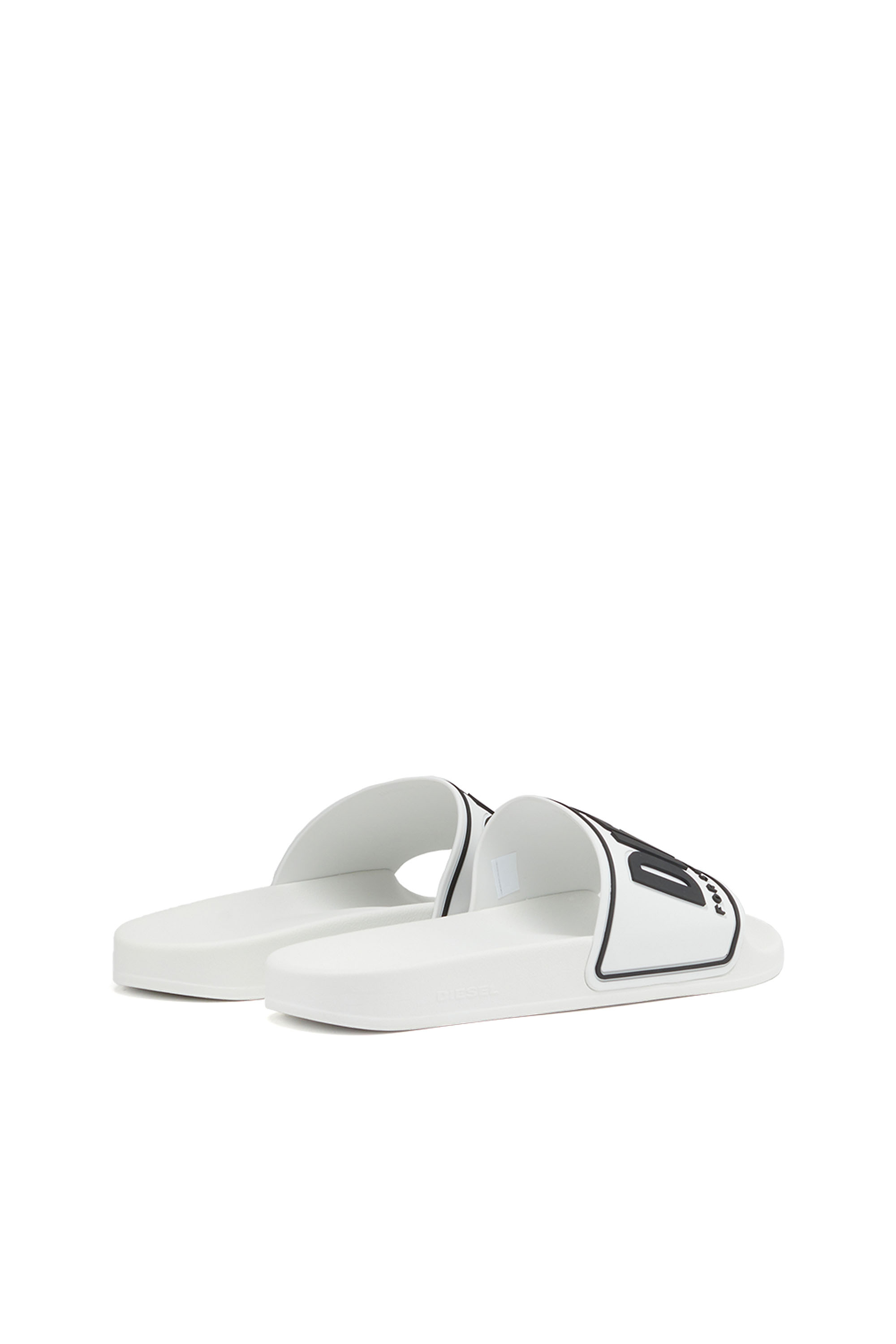 Diesel - SA-MAYEMI CC, Male's Sa-Mayemi-Pool slides with 3D logo in White/Black - 3