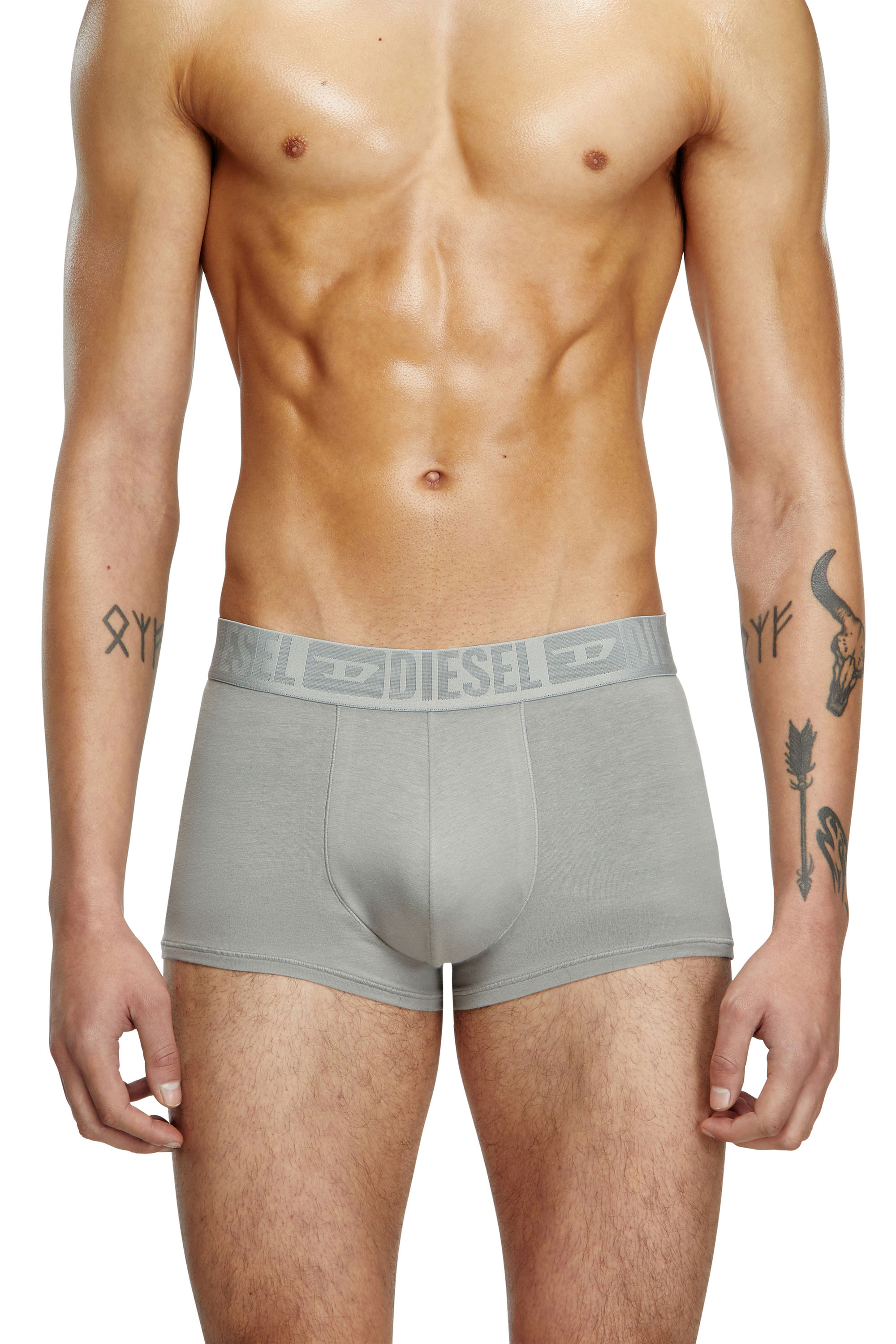 Diesel - BENJAMIN-D-MONO-3PACK, Male's Three-pack plain boxer briefs in Grey/Black - 2