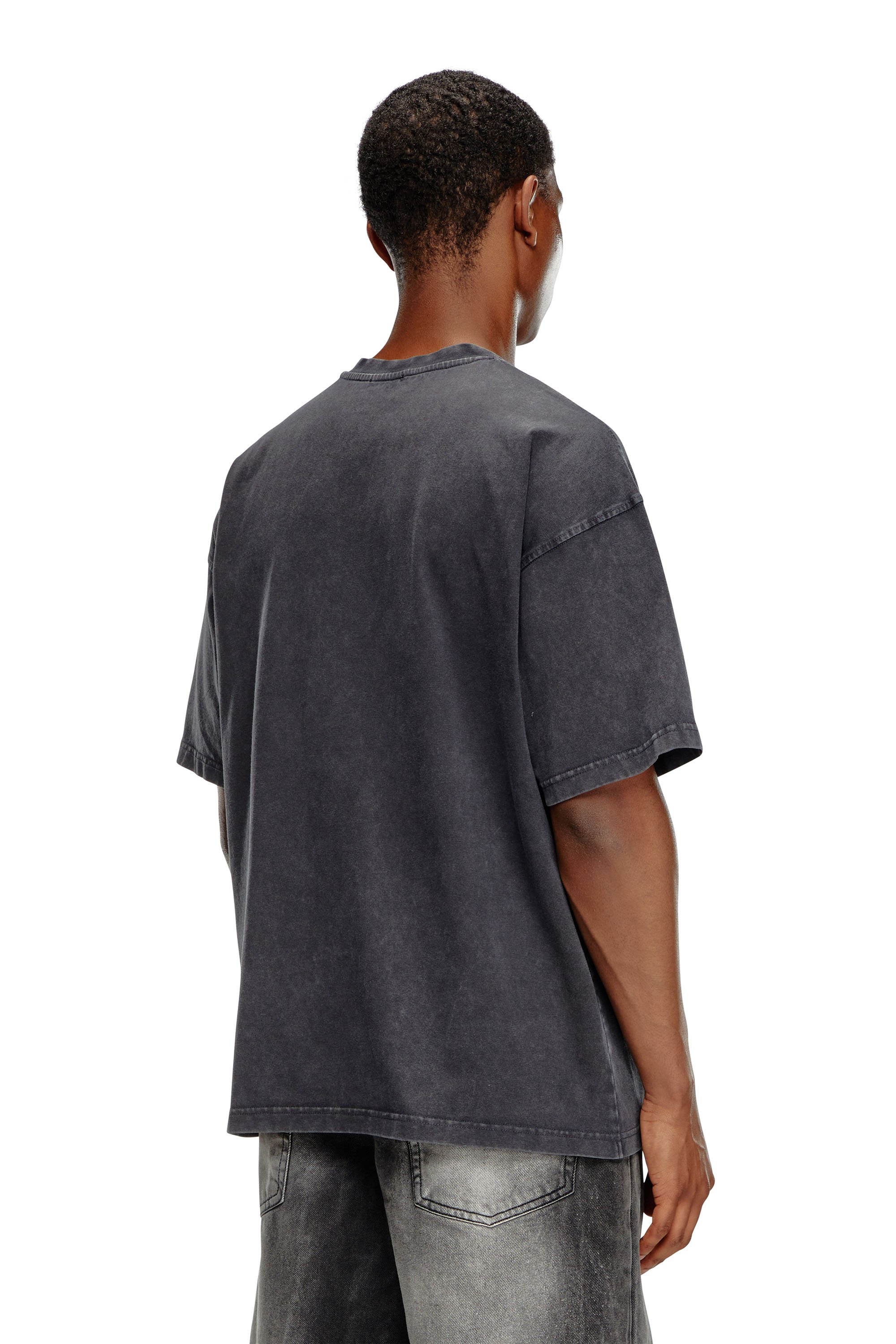 Diesel - T-BOXT-Q22, Male's Faded T-shirt with Oval D print in Black - 4