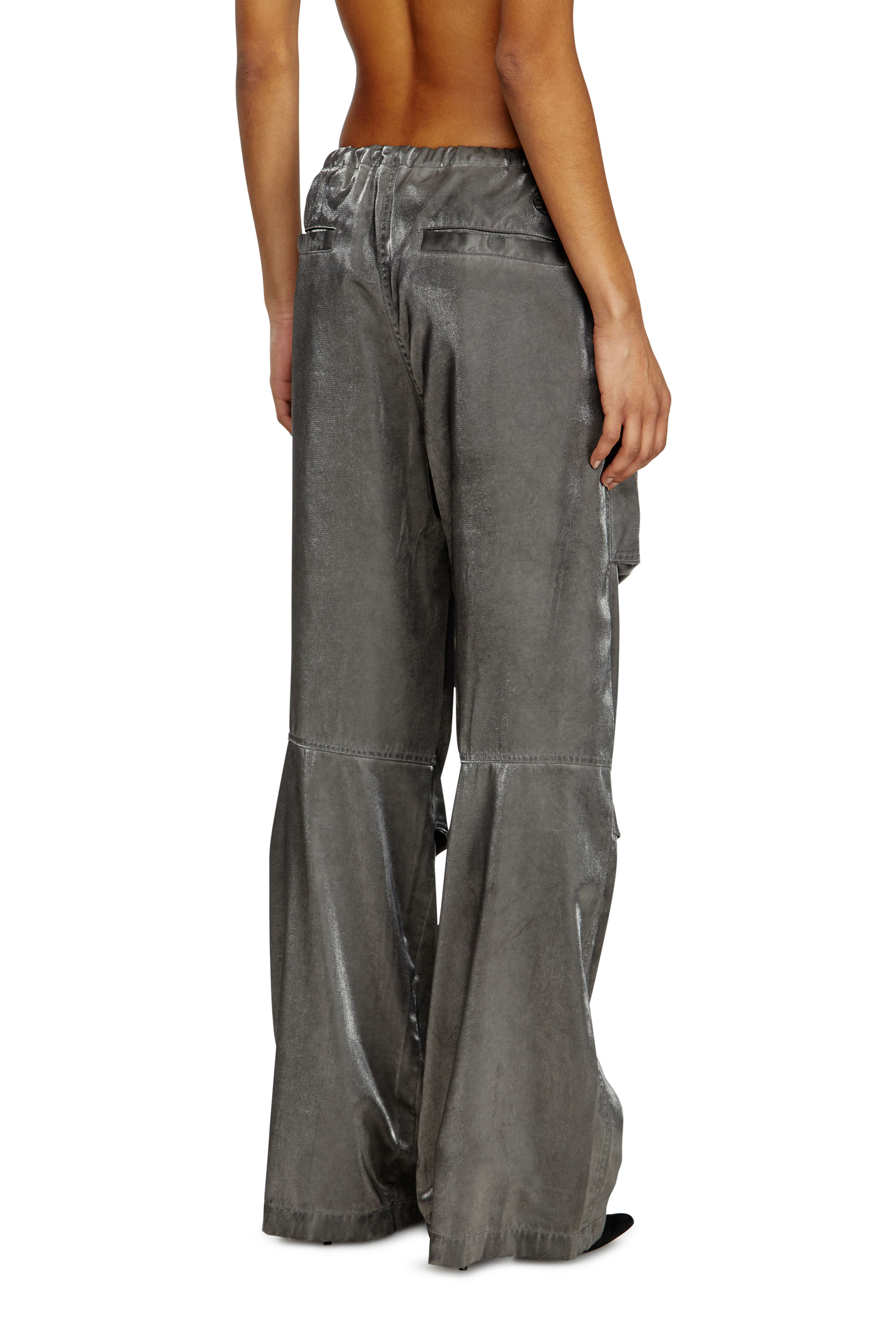 Diesel - P-RODIGE, Female's Satin cargo pants in Grey - 2