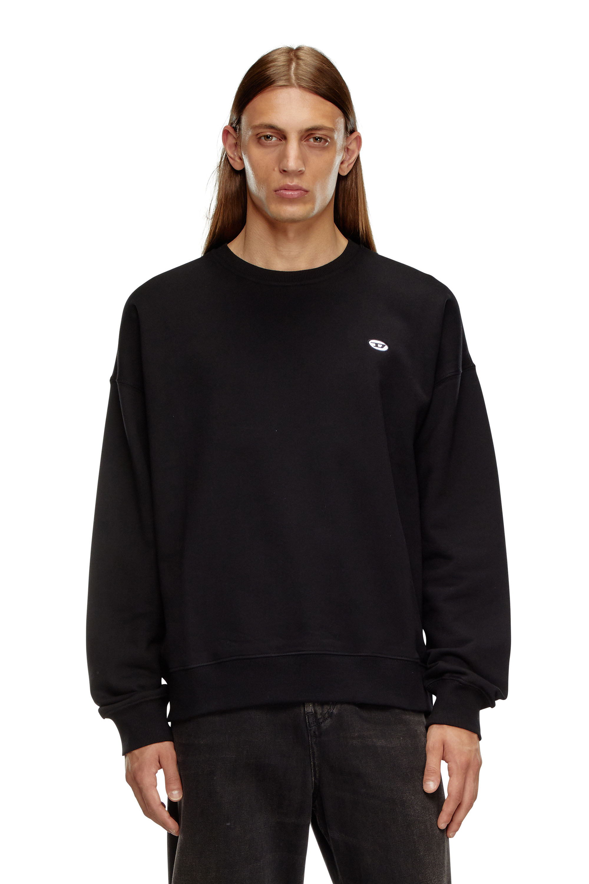 Diesel - S-ROB-DOVAL-PJ, Male's Sweatshirt with oval D patch in Black - 1