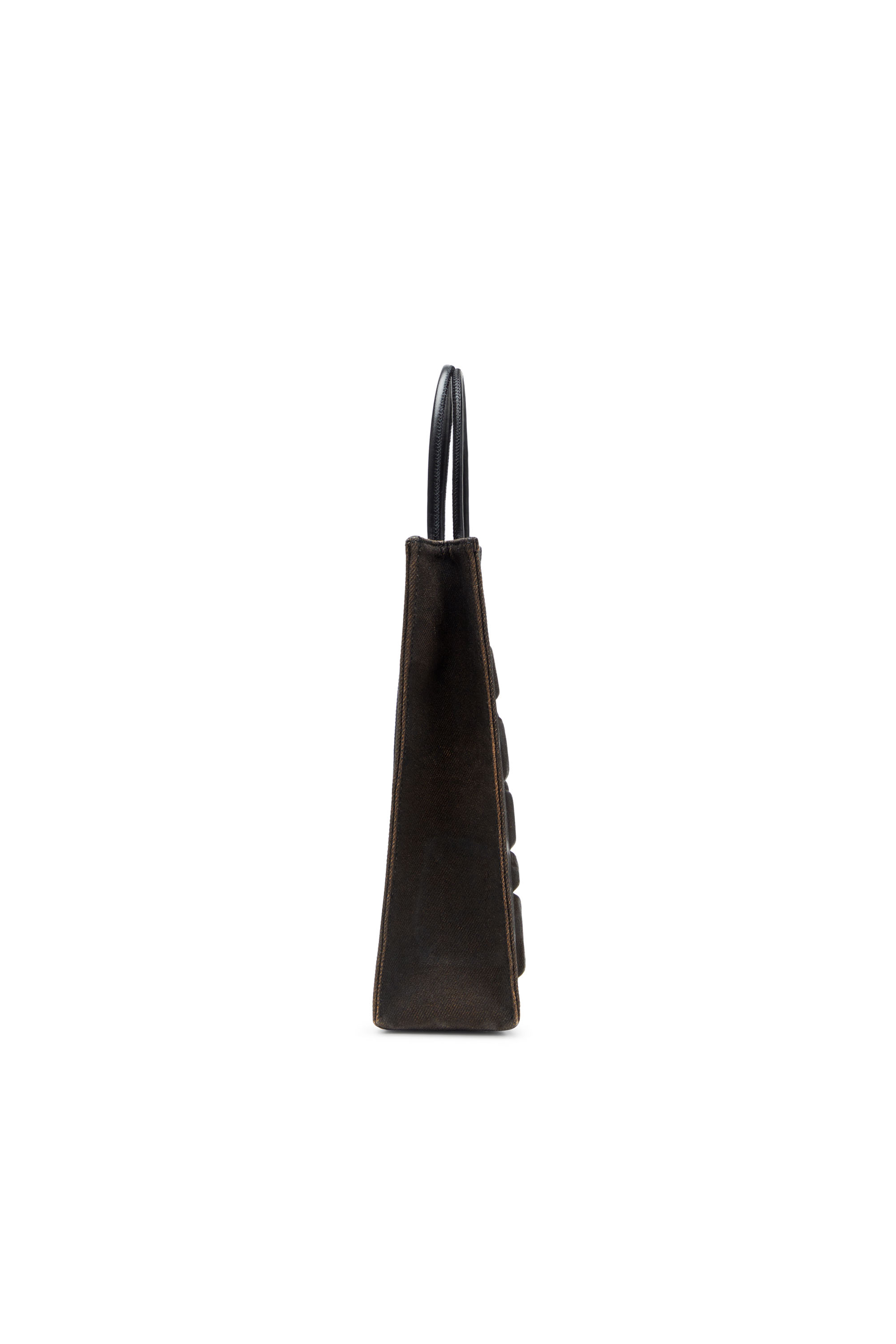 Diesel - LES SHOPPERS SHOPPER M X, Male's Les Shoppers-Tote bag in coated flocked denim in Black - 3