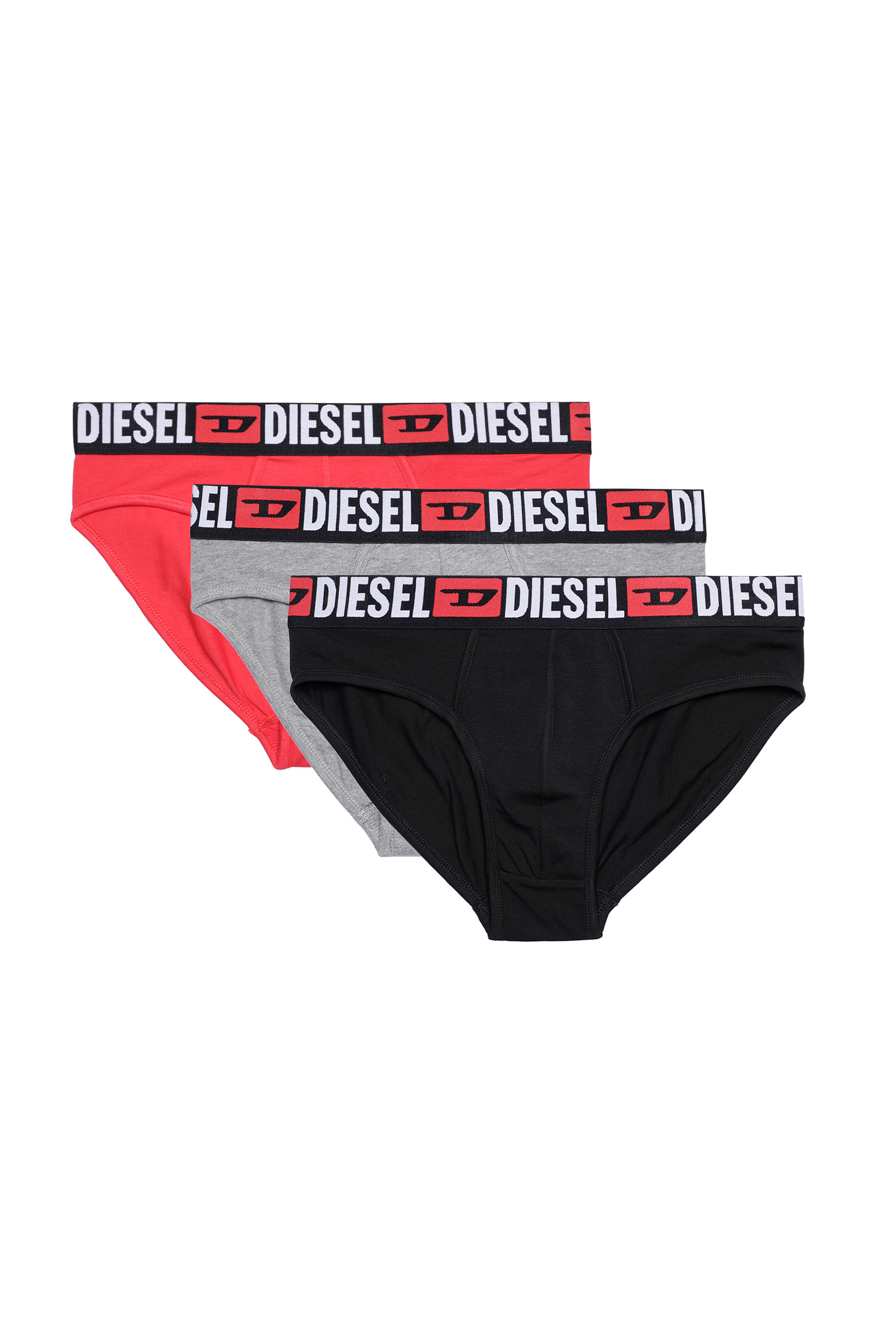 Diesel - UMBR-ANDRETHREEPACK, Male's Three-pack of solid-colour briefs in Black/Grey - 1