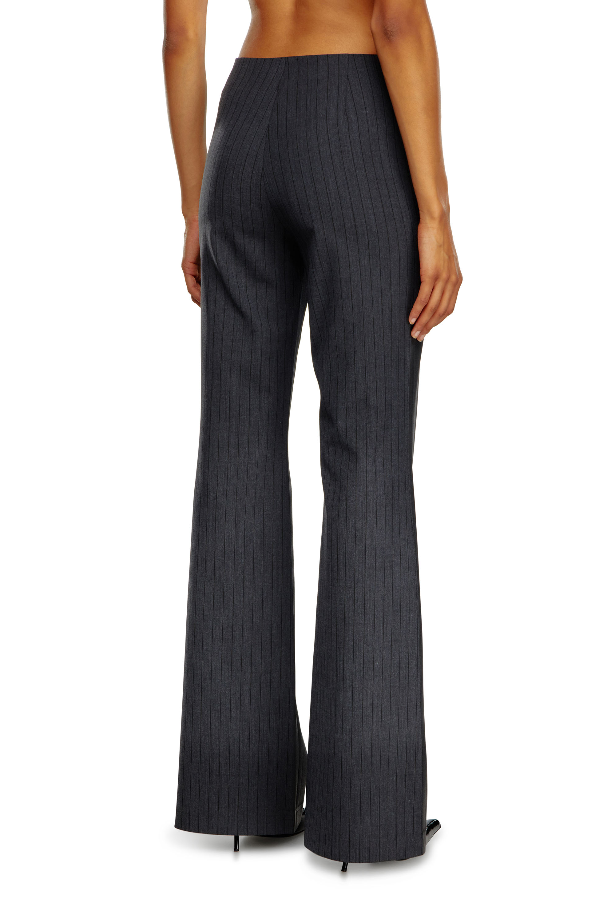 Diesel - P-OLARIS, Female's Pinstripe pants with coated front in Black - 2