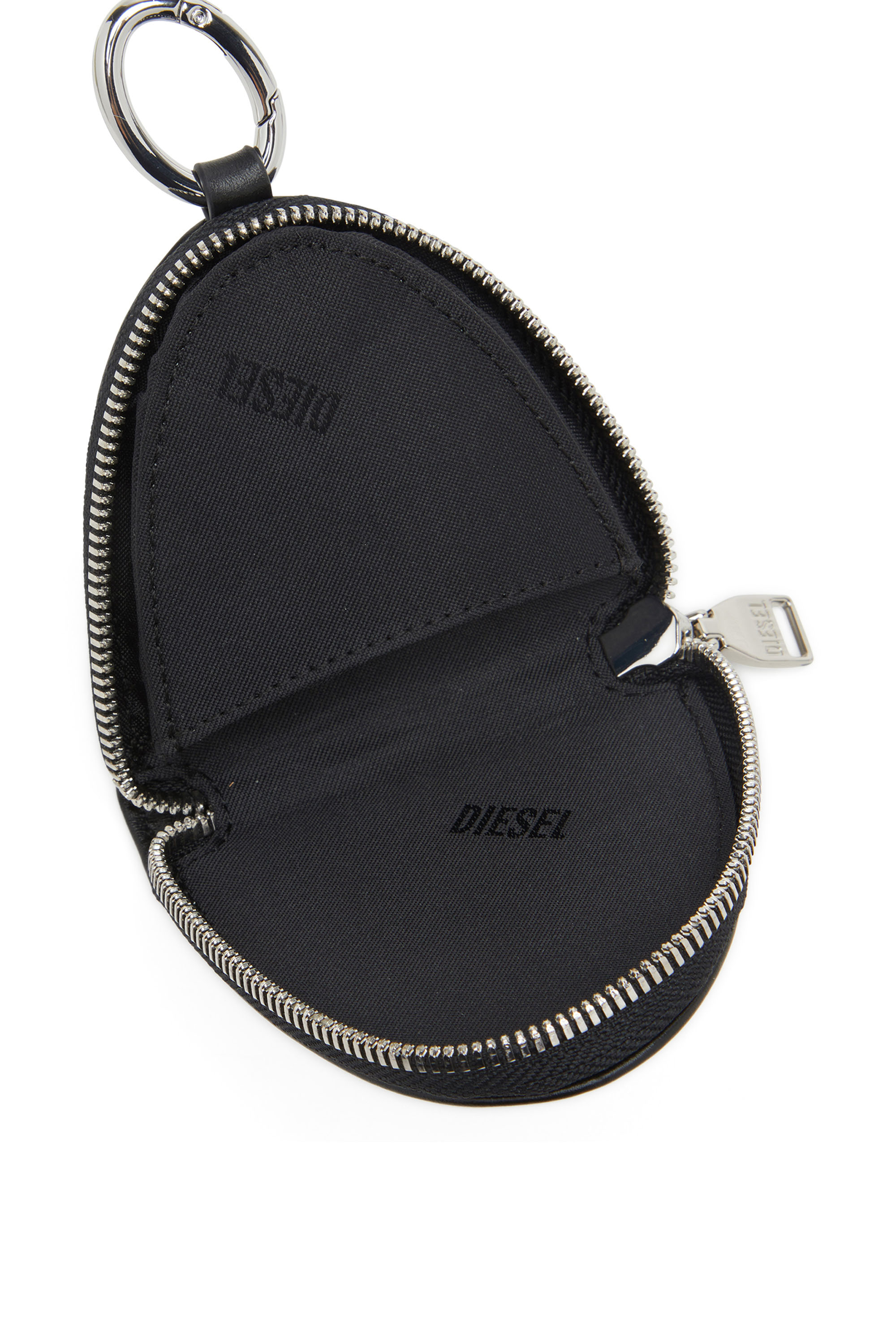 Diesel - 1DR-FOLD COIN PURSE ZIP, Female's Leather coin purse with embossed logo in Black - 3