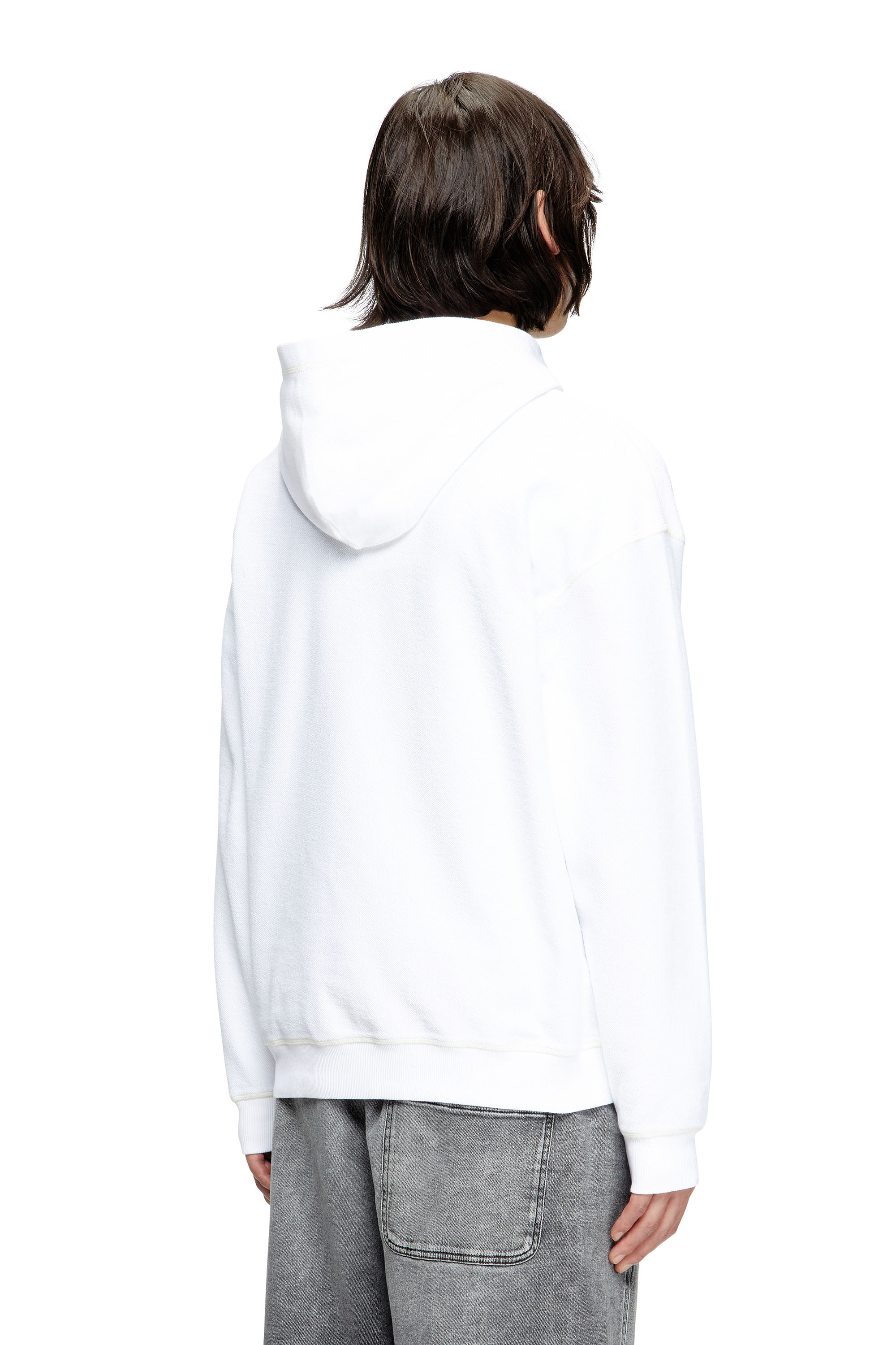 Diesel - S-BOXT-HOOD-HOSHI, Sweat-shirt à capuche avec imprimé collier à breloques Mixte in Blanc - 4