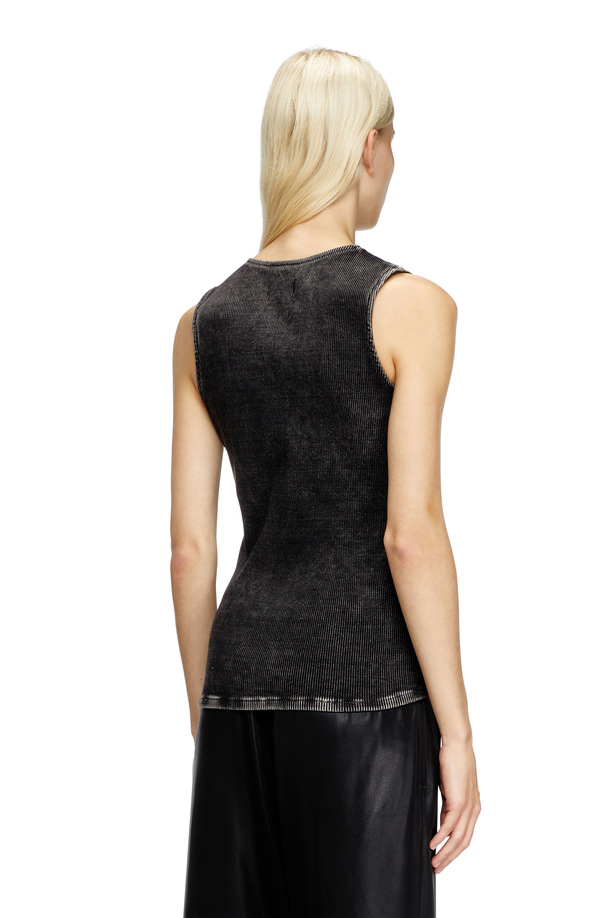 Diesel - DE-NESSI-S, Female's Zipped top in denim and corduroy in Grey/Black - 3