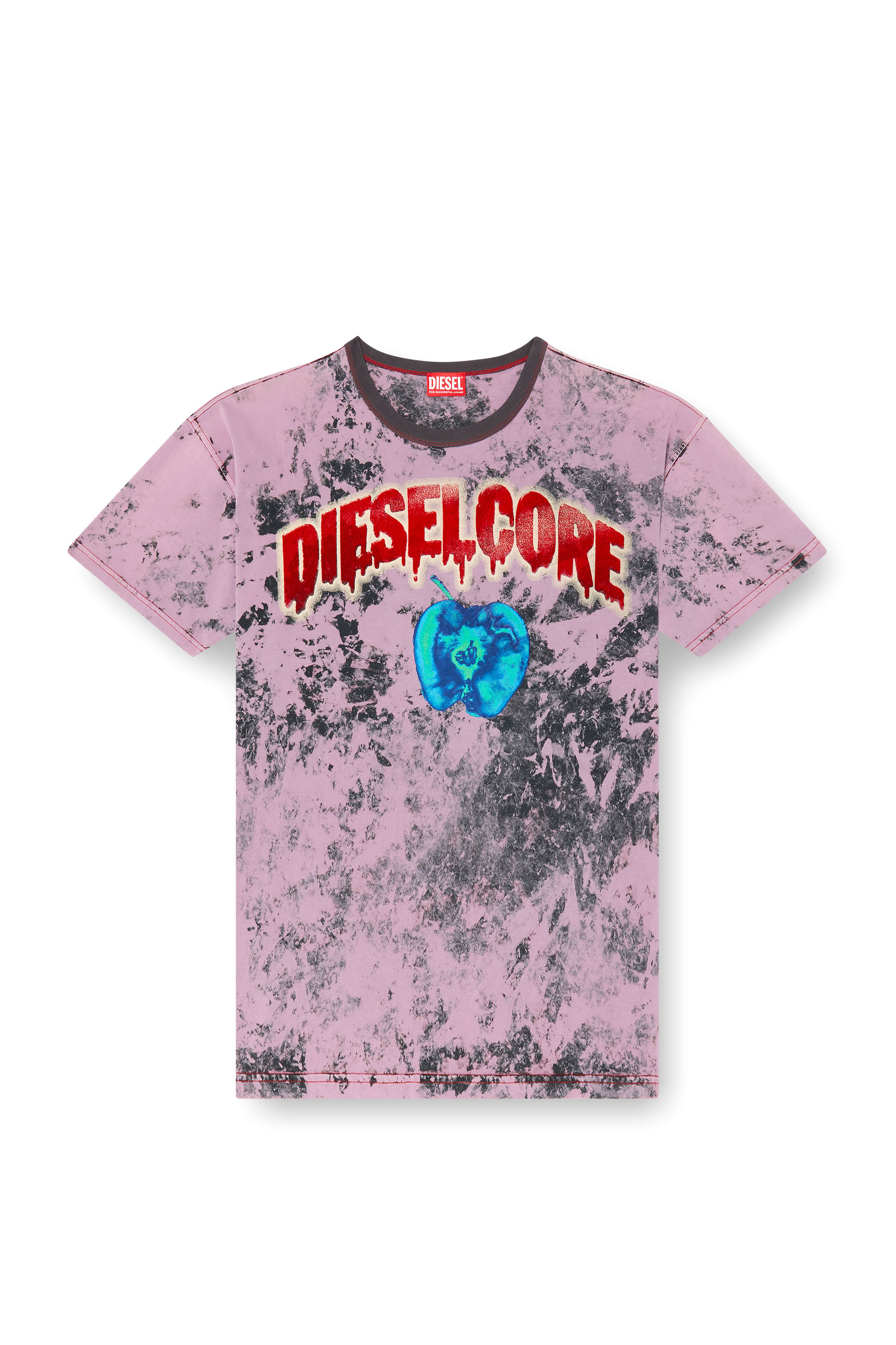 Diesel - T-BOXT-R9, Male's T-shirt with Diesel Core logo in Pink - 3
