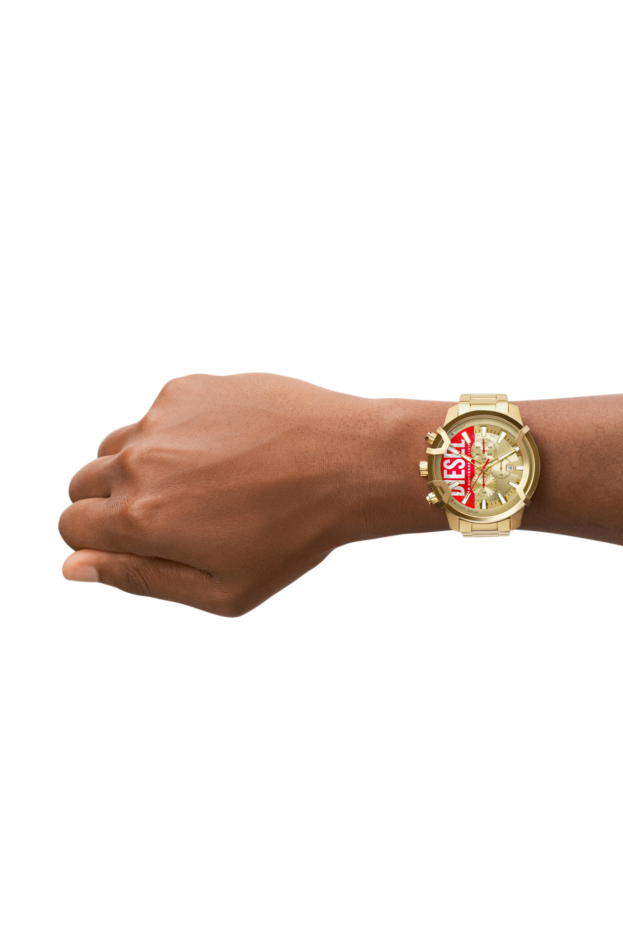 Diesel - DZ4595, Male's Griffed chronograph gold-tone stainless steel watch in Gold - 4