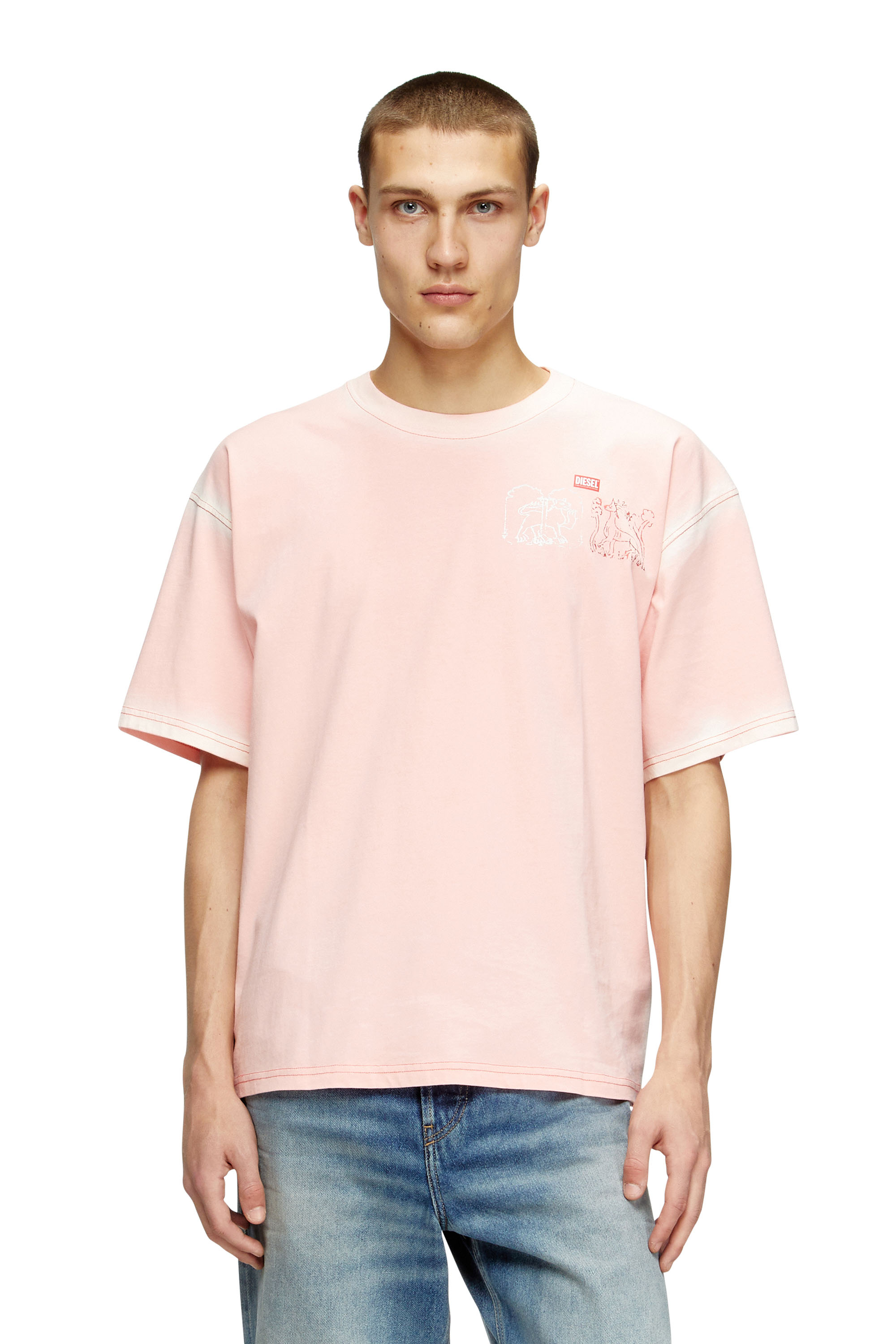 Diesel - T-BOXT-T10, T-shirt avec imprimé d'épée Homme in Rose - 1