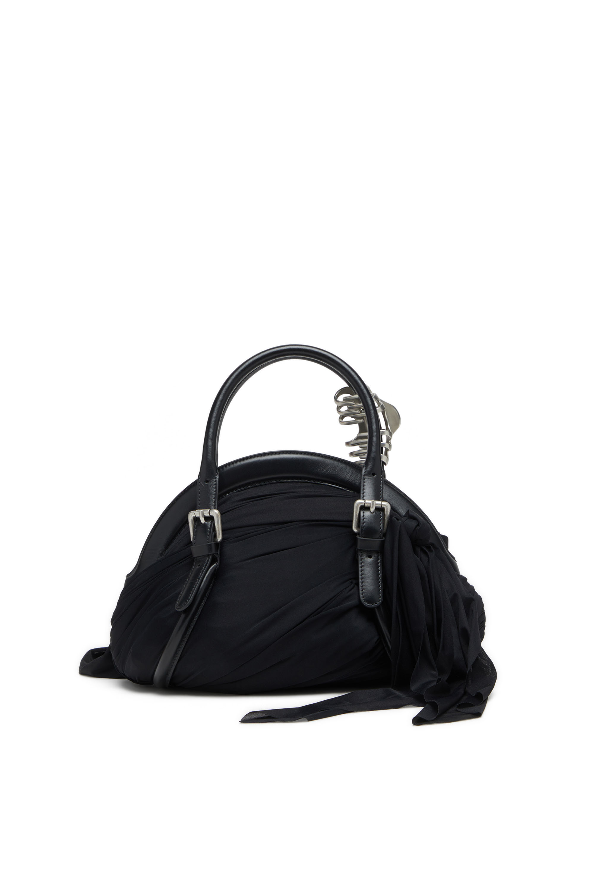 Diesel - TRASH-D TOP HANDLE, Female's Trash-D-Bandana handbag in jersey and leather in Black - 2