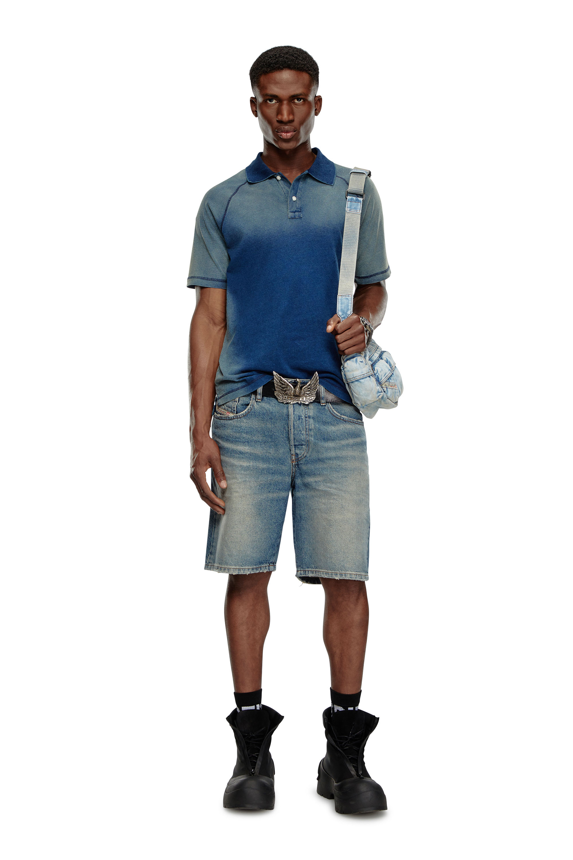 Diesel - REGULAR-SHORT, Male's Denim shorts in Medium Blue - 1