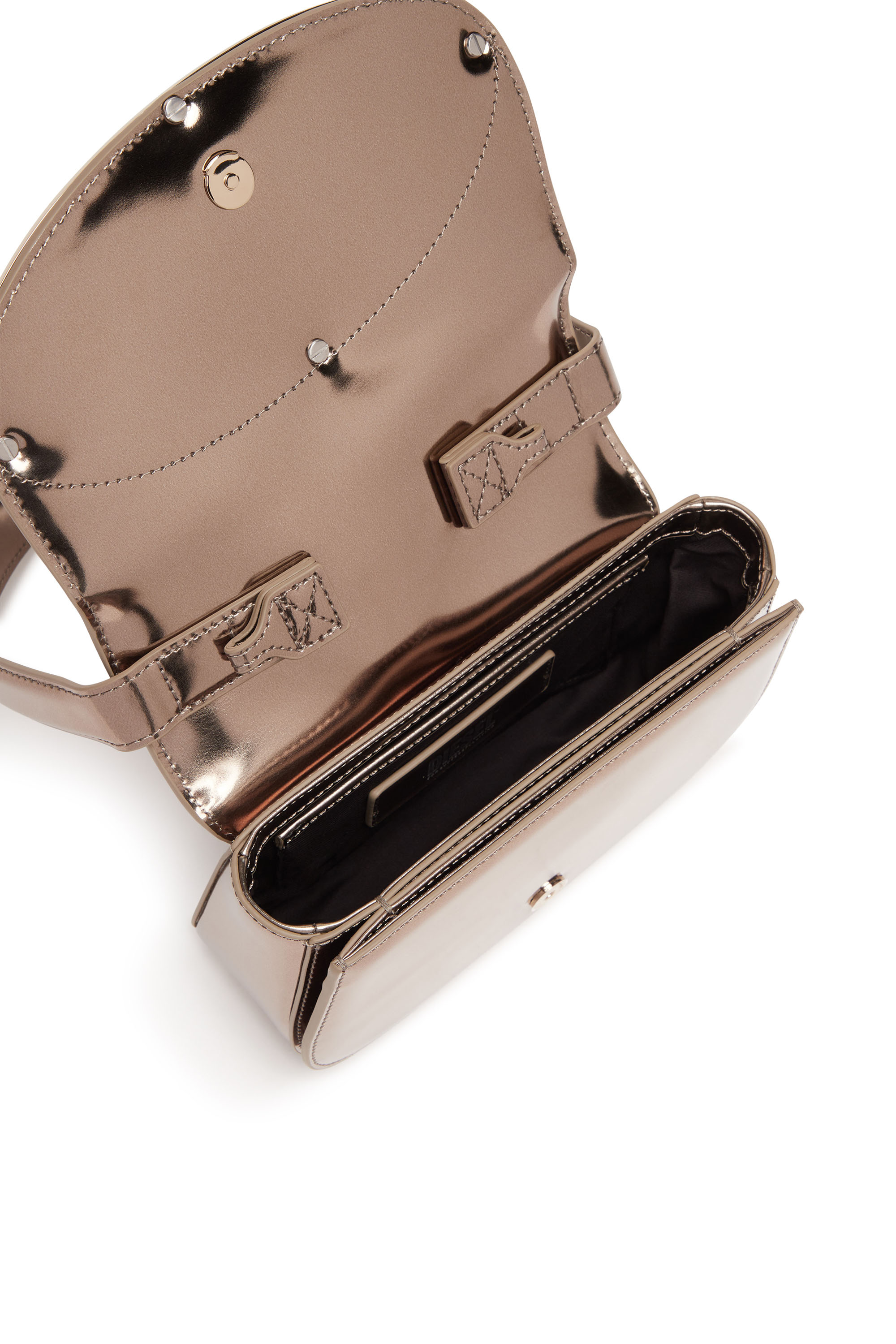 Diesel - 1DR, Female's 1DR-Iconic shoulder bag in mirrored leather in Bronze - 4