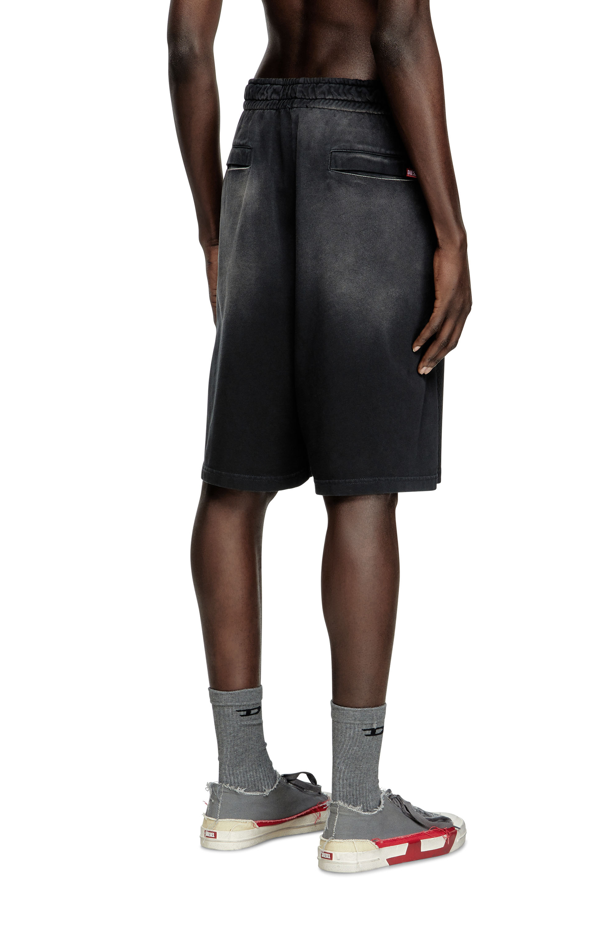Diesel - P-TAIN-MESH, Male's Jersey and mesh shorts with faded effect in Black - 4