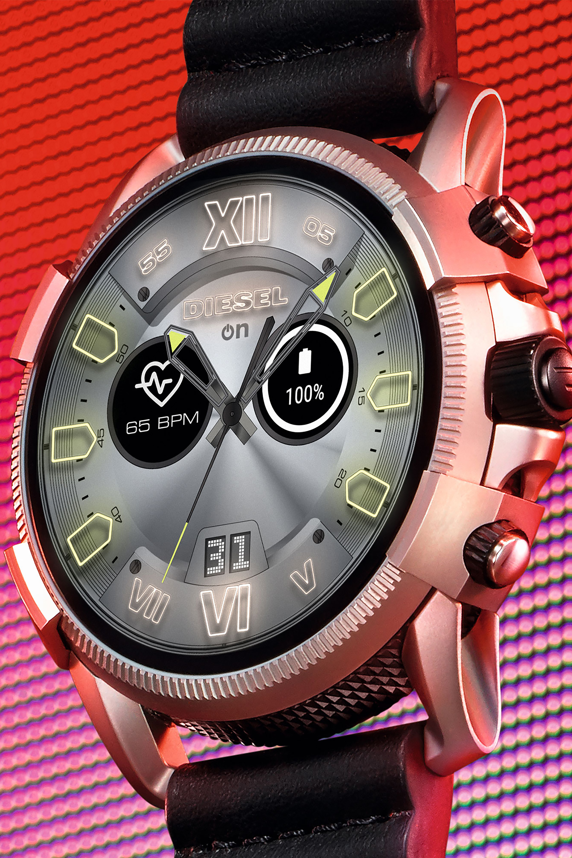 Diesel - DT2008, Male's Full Guard 2.5 smartwatch black leather in Black - 4