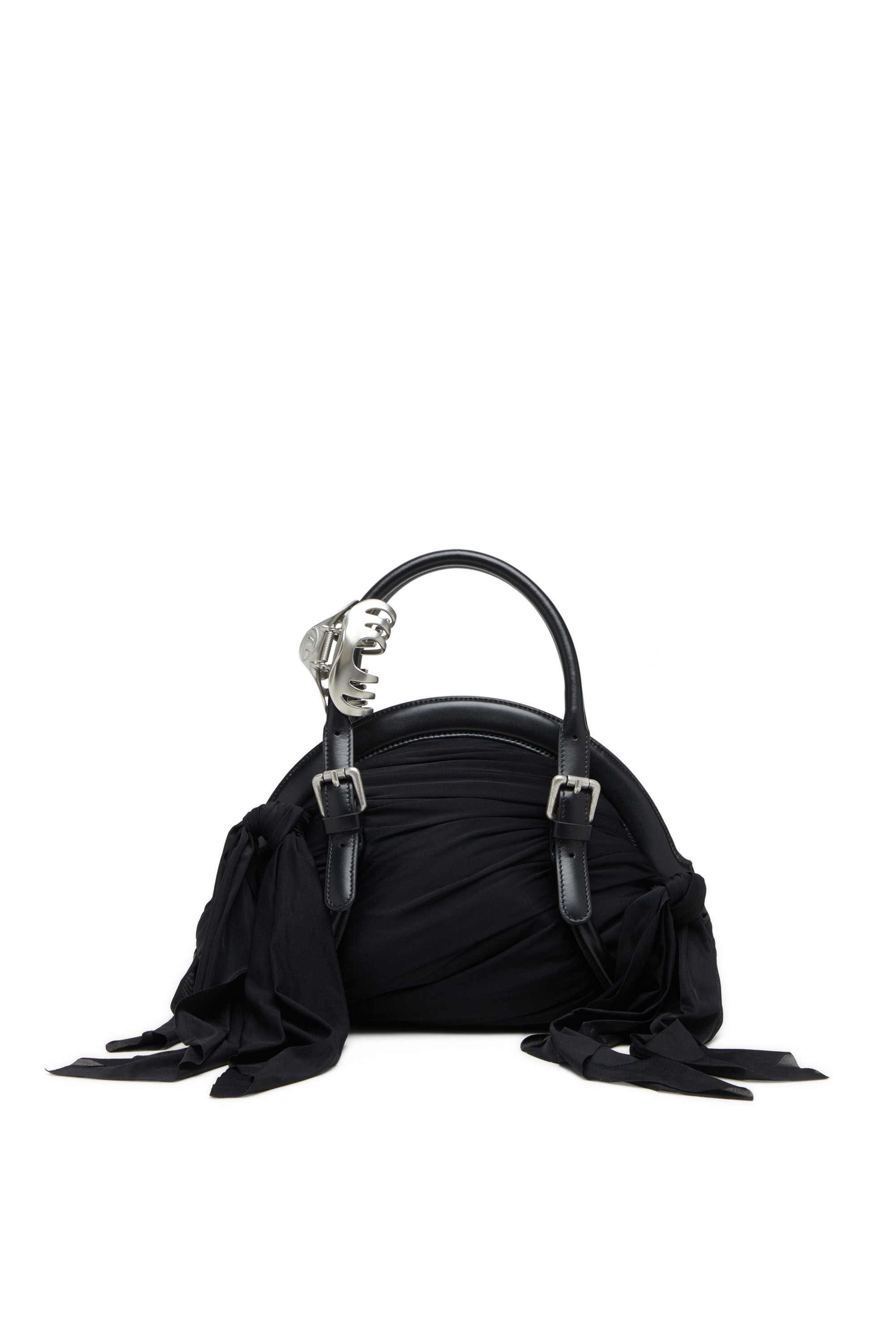 Diesel - TRASH-D TOP HANDLE, Female's Trash-D-Bandana handbag in jersey and leather in Black - 1