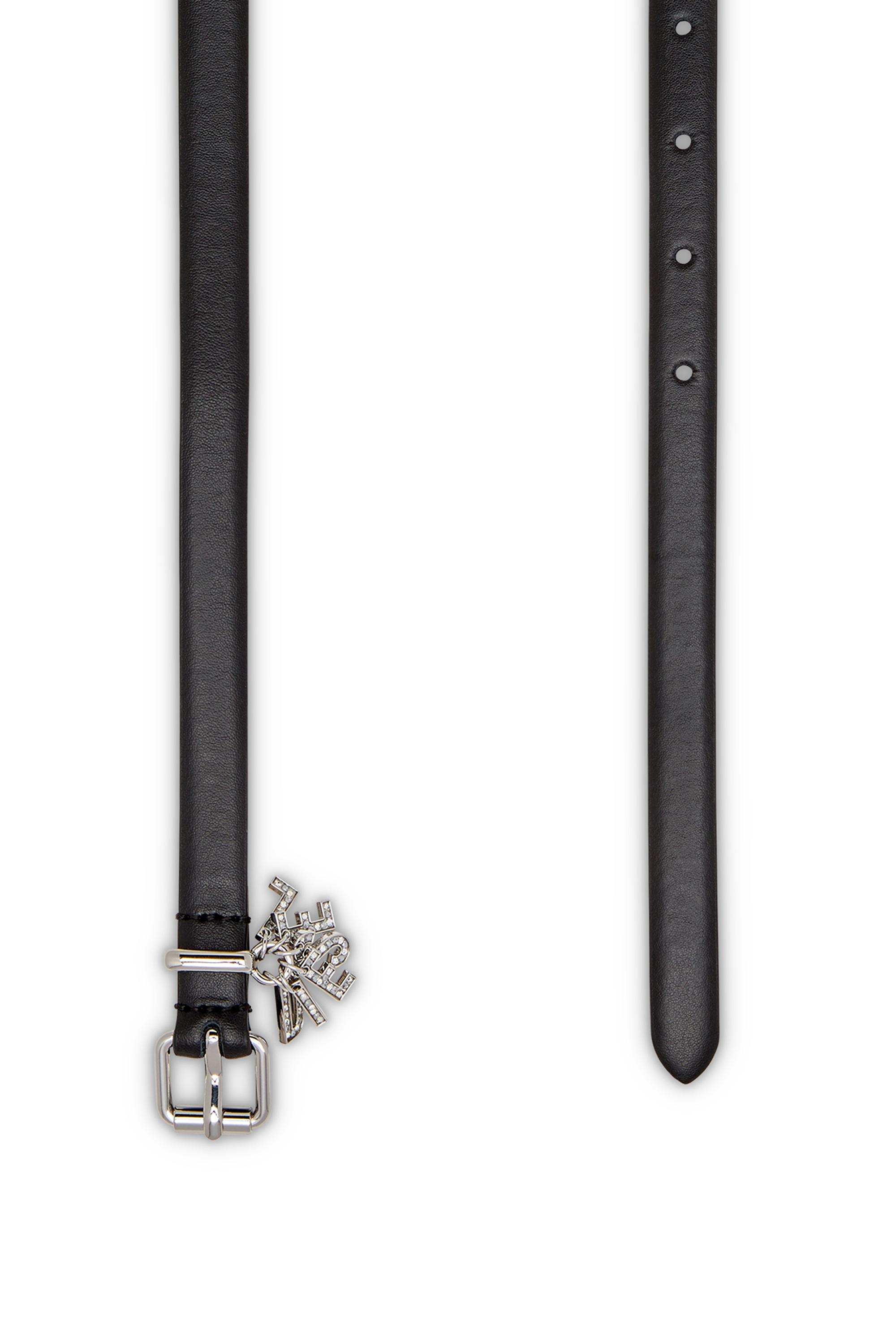 Diesel - B-CHARM-LOOP, Ceinture 1.4 cm en cuir nappa avec breloques à logo Femme in Noir - 2
