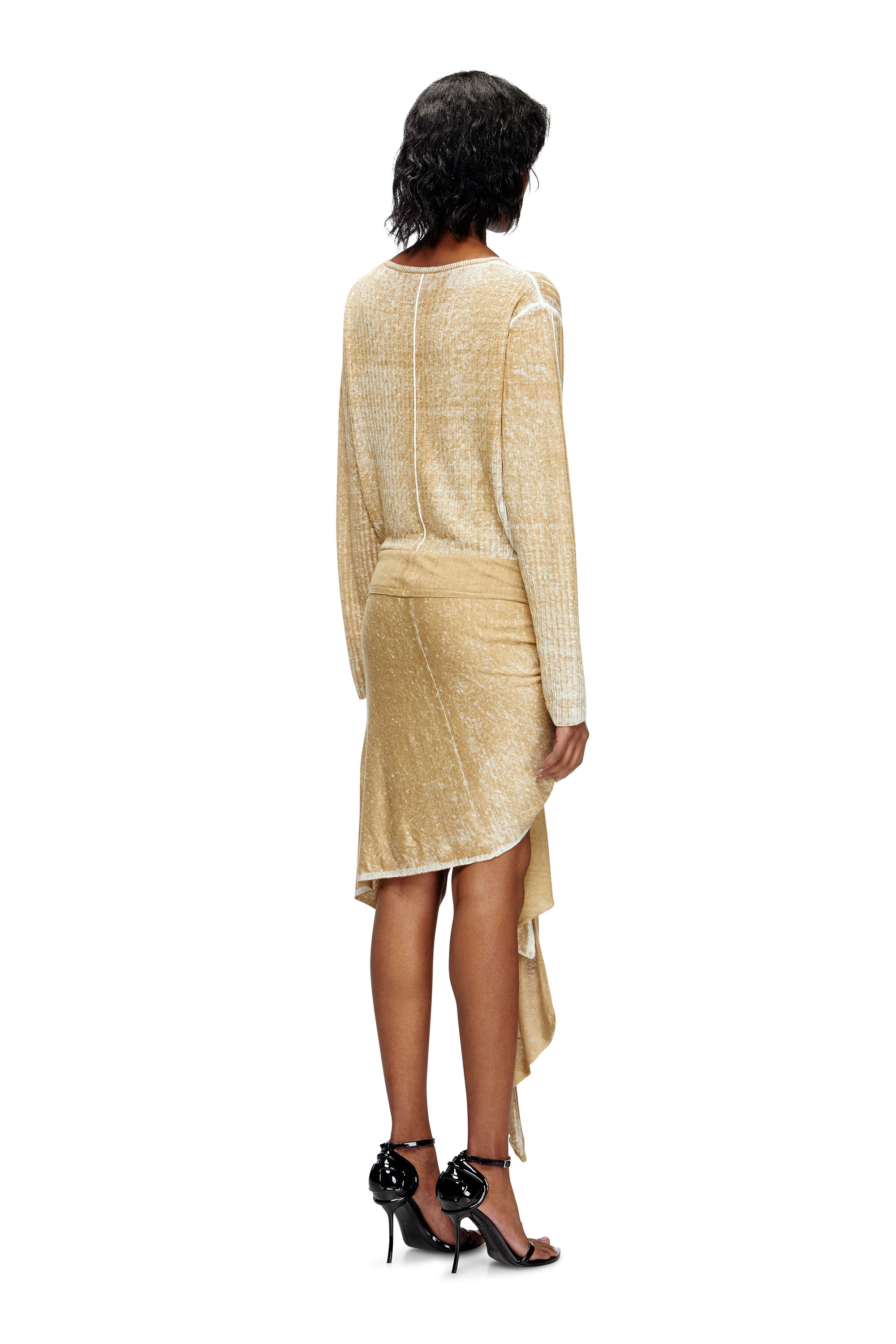 Diesel - M-EGAKNOT, Robe en maille avec lien à la hanche Femme in Marron - 4