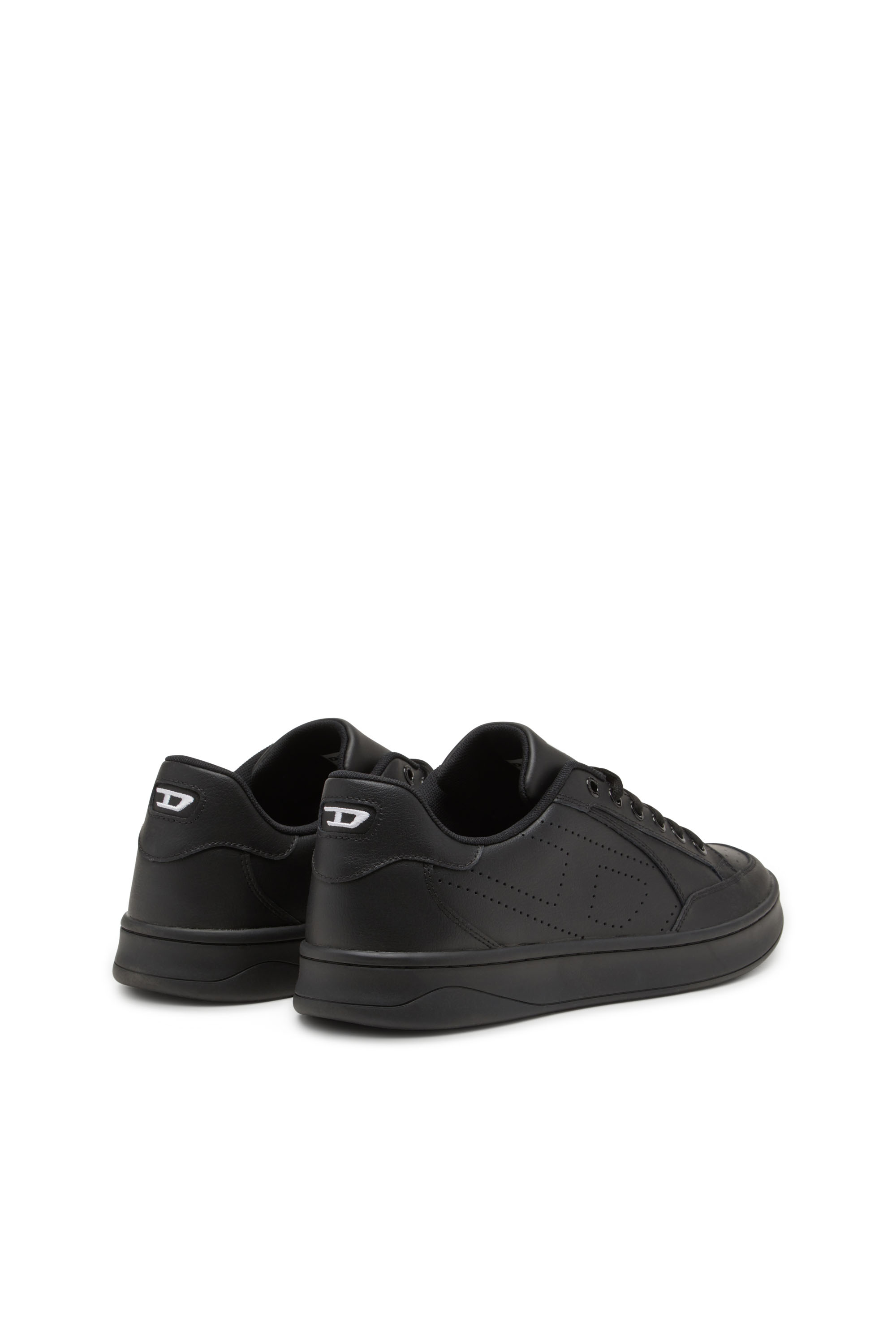 Diesel - S-DAKOTA LOW, Male's S-Dakota-Leather sneakers with perforated logo in Black - 3
