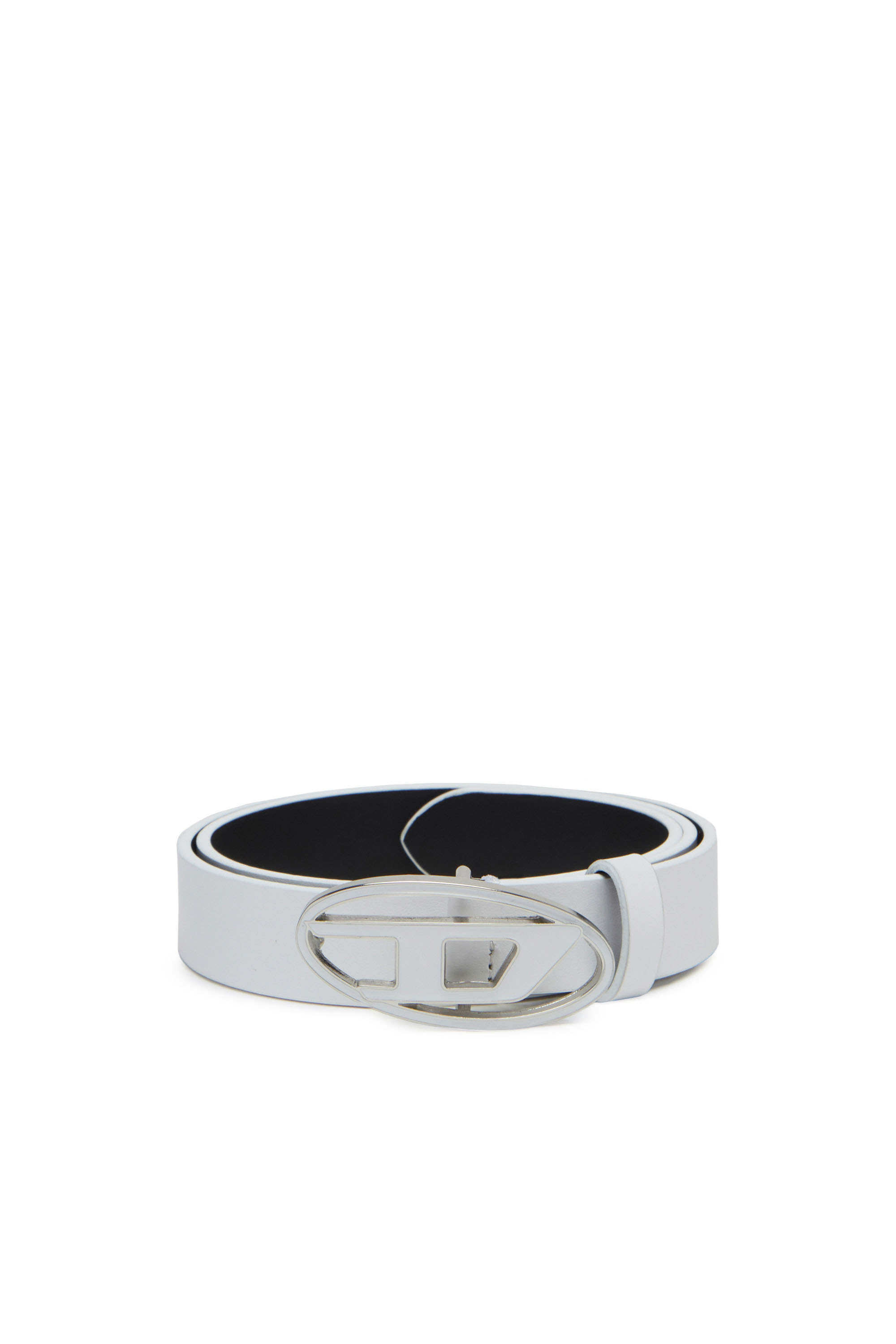 Diesel - B-1DR 25, Ceinture en cuir avec boucle émaillée Femme in Blanc - 1