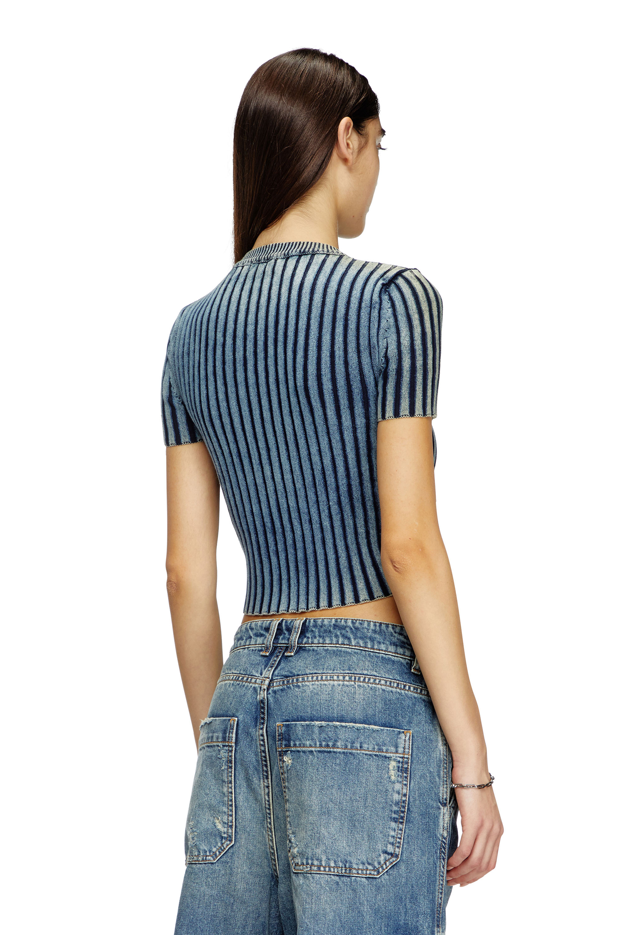 Diesel - M-ANAHEIM, Female's Top with D plaque in Blue - 3