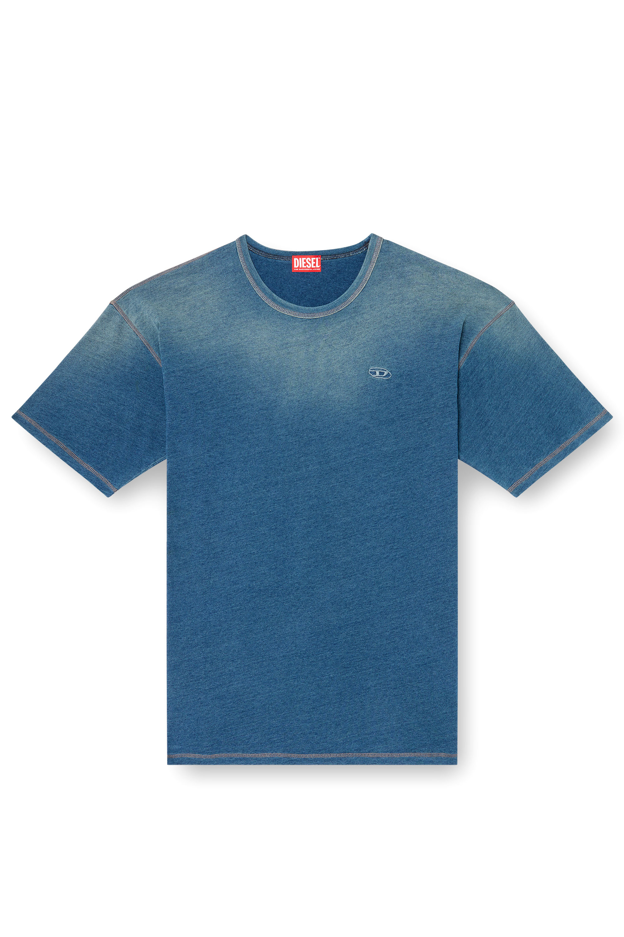 Diesel - T-BOXT-R11, Male's T-shirt with sprayed treatment in Blue - 3