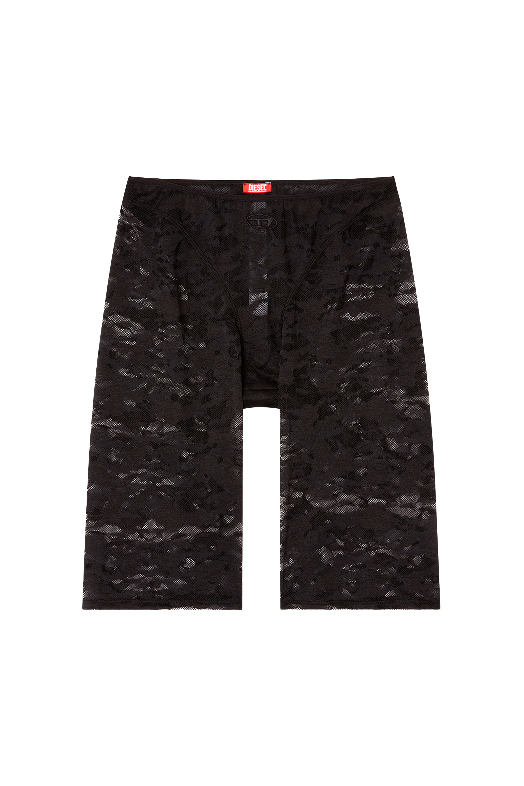 Diesel - KENDRA-UTLT, Female's Camo lace bike shorts with lingerie detail in Black - 4