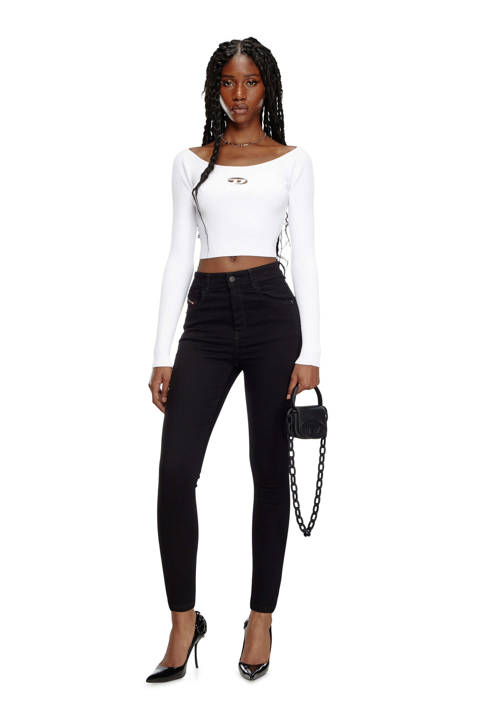 Diesel - Female's Skinny Jeans 1984 Slandy-High 069EF, Black/Dark Grey - 3