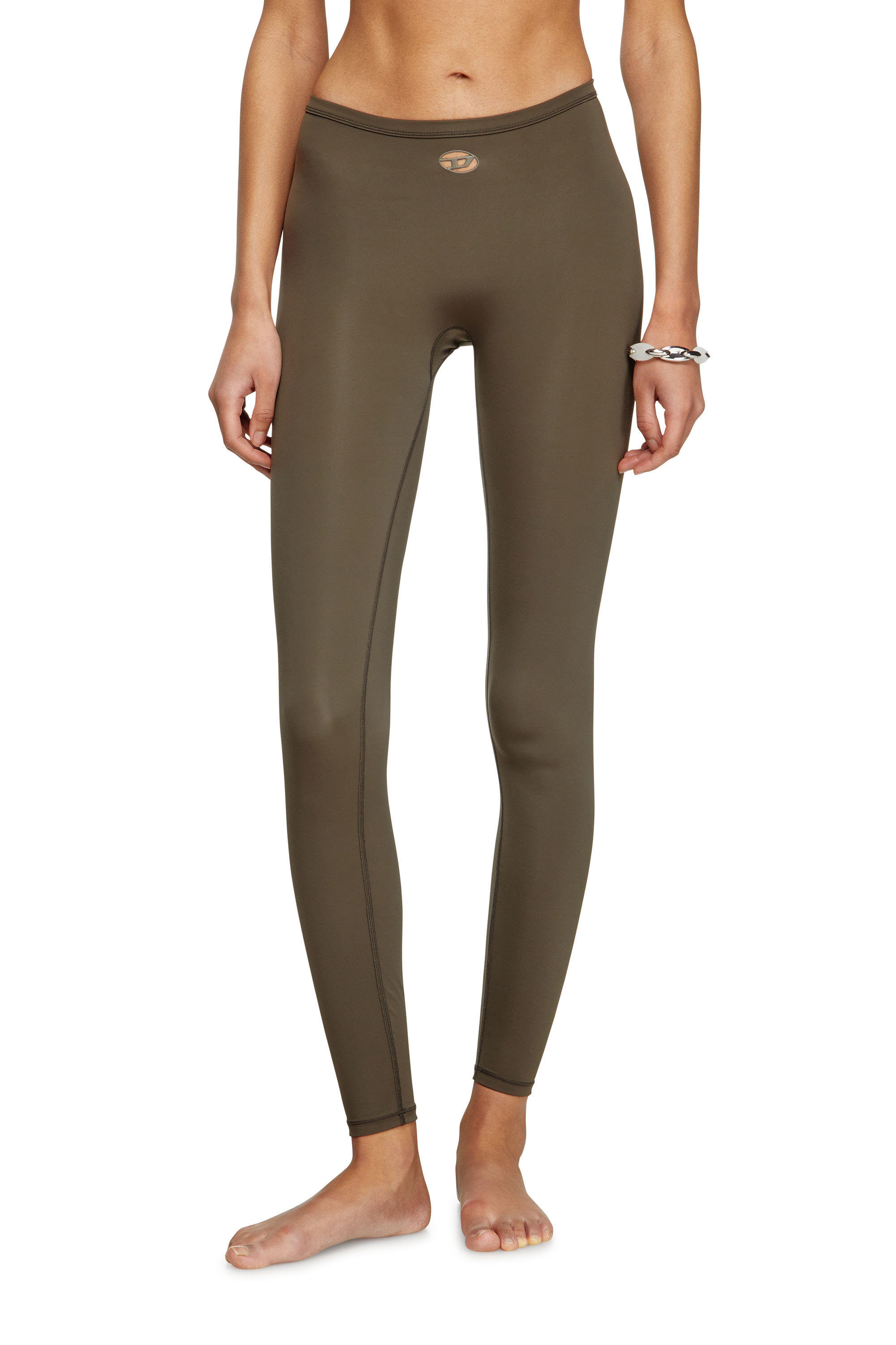 Diesel - MINA-UTLT, Female's Stretch Nylon leggings in Brown - 2