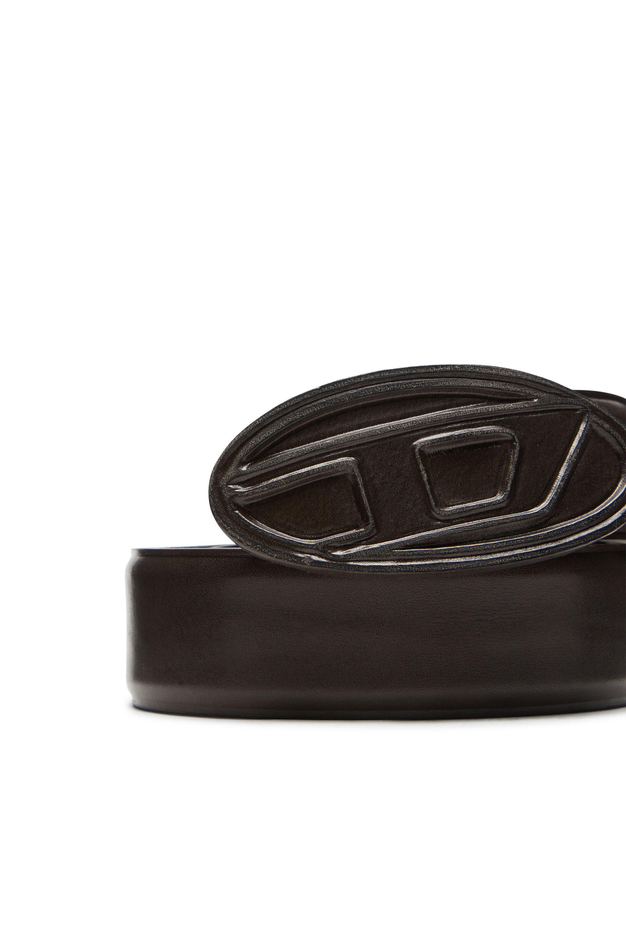 Diesel - B-1DR SCRATCH, Ceinture 4 cm en cuir avec boucle recouverte de cuir Homme in Marron - 3